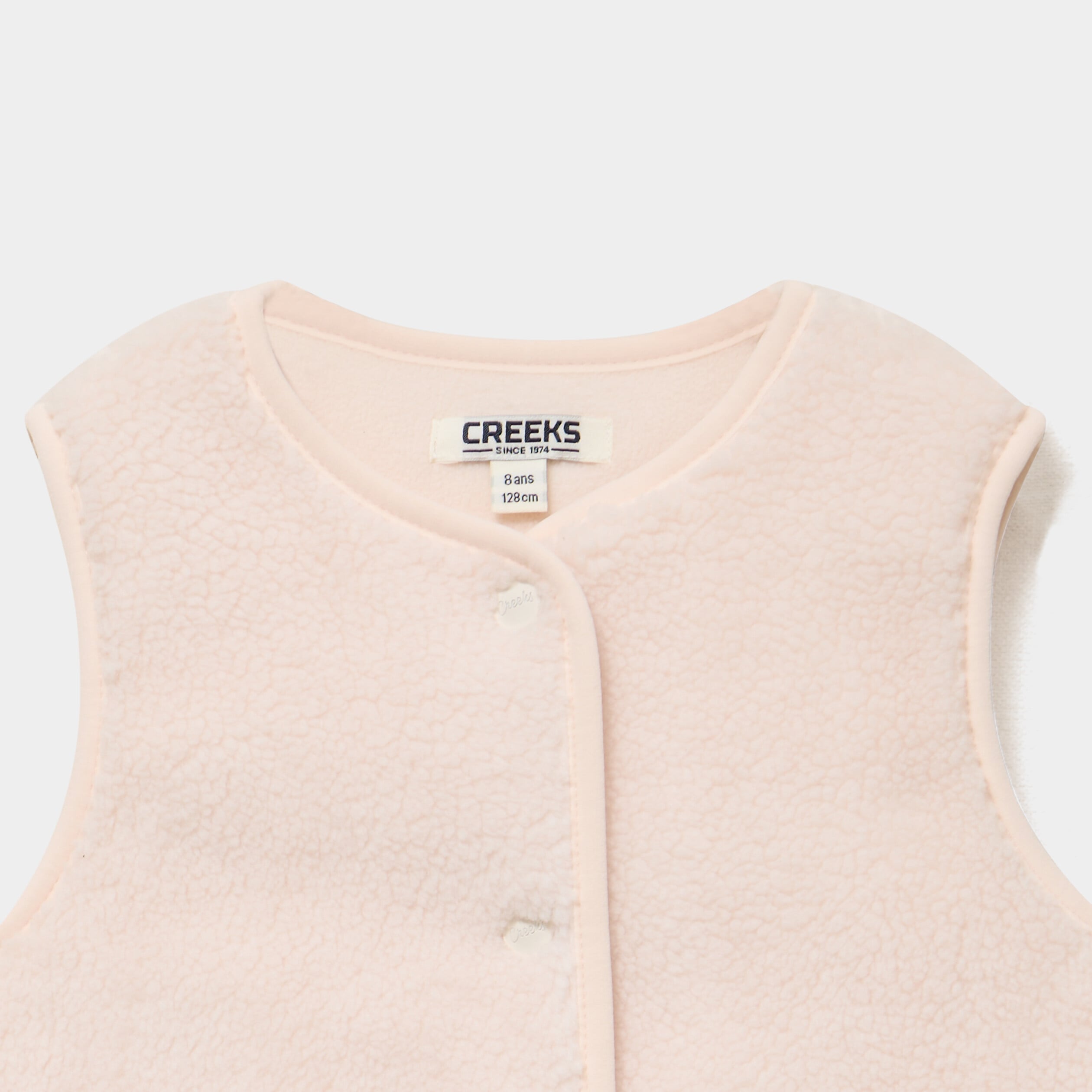 Gilet effet polaire sans manches ivoire fille
