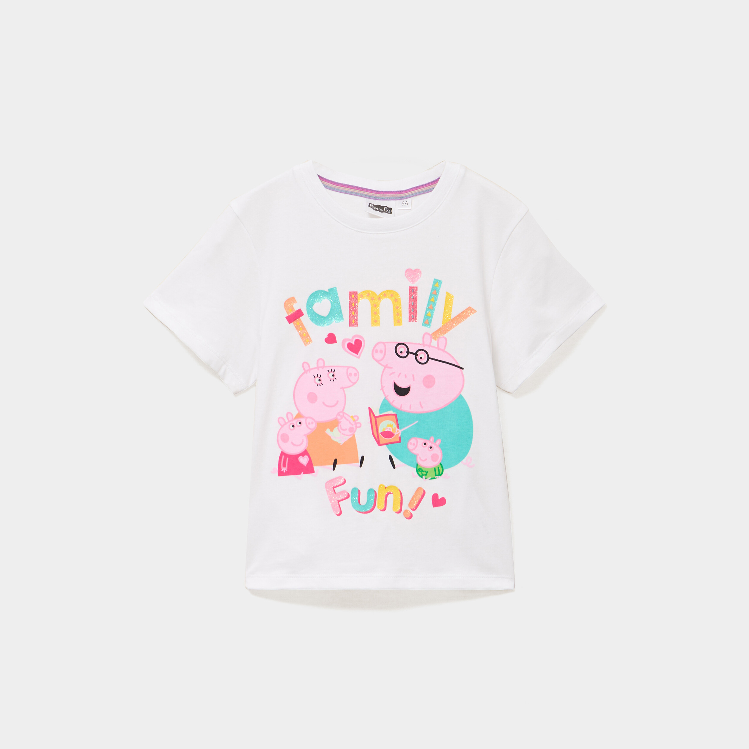 T-shirt manches courtes coton Peppa Pig blanc fille