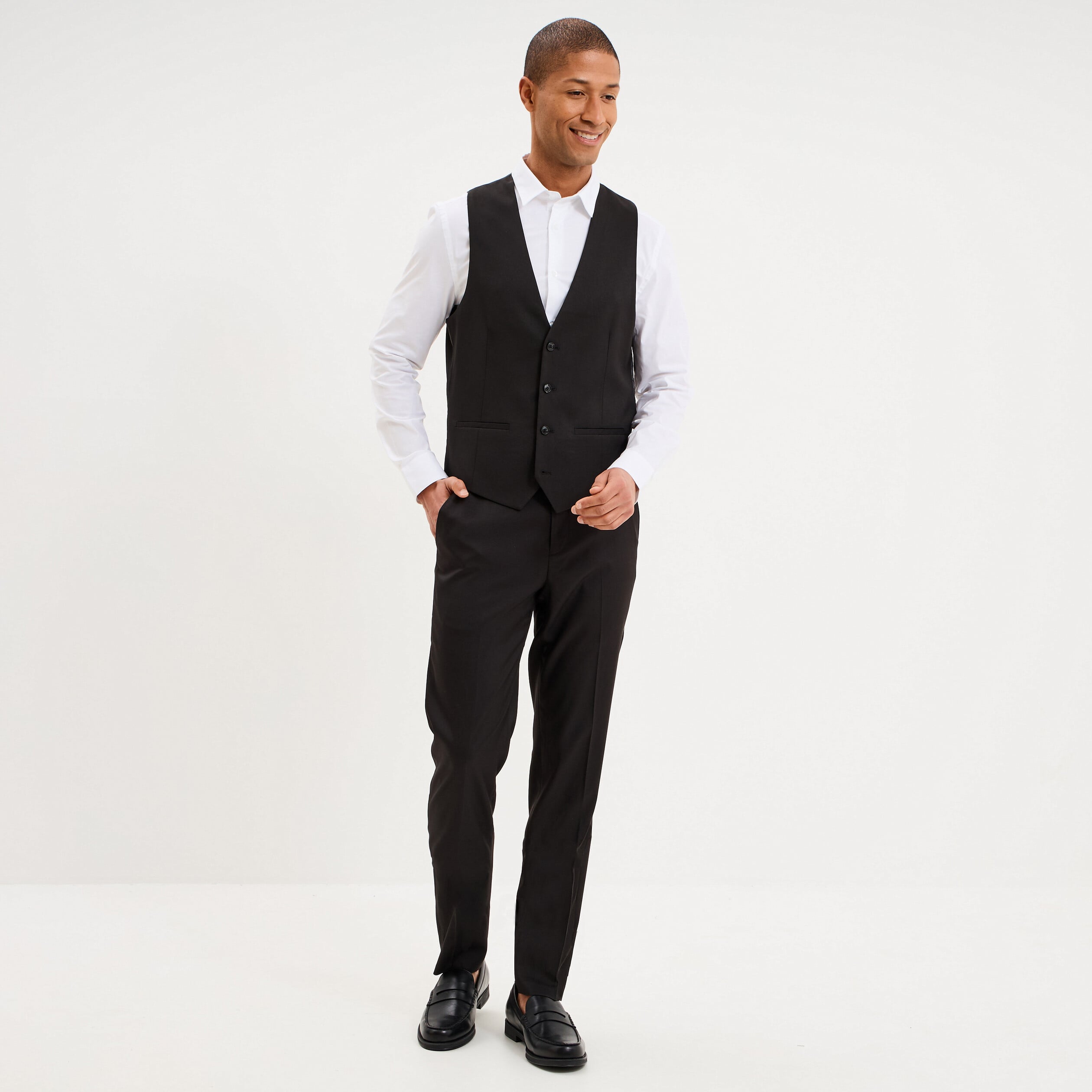 Gilet de costume sans manches noir homme