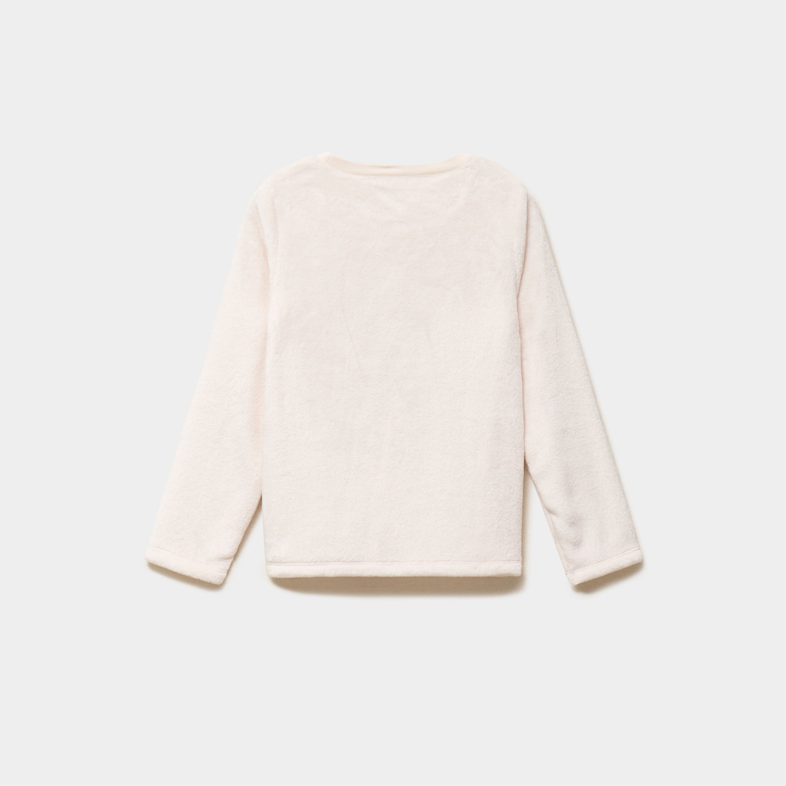 Ensemble pyjama brod&eacute; velours 2 pi&egrave;ces rose clair fille