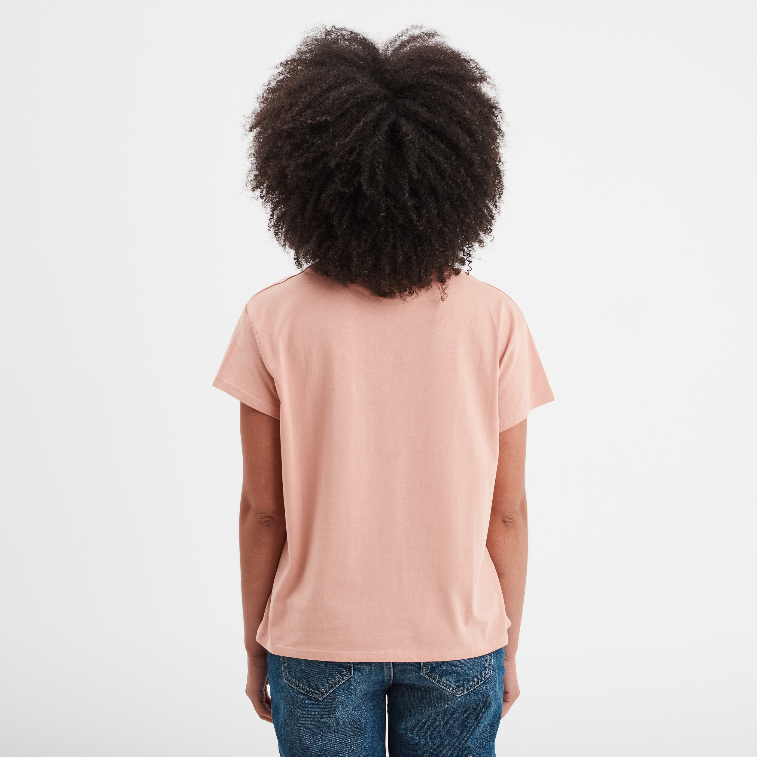 t shirt manches courtes coton vieux rose femme T-shirt manches courtes coton vieux rose femme