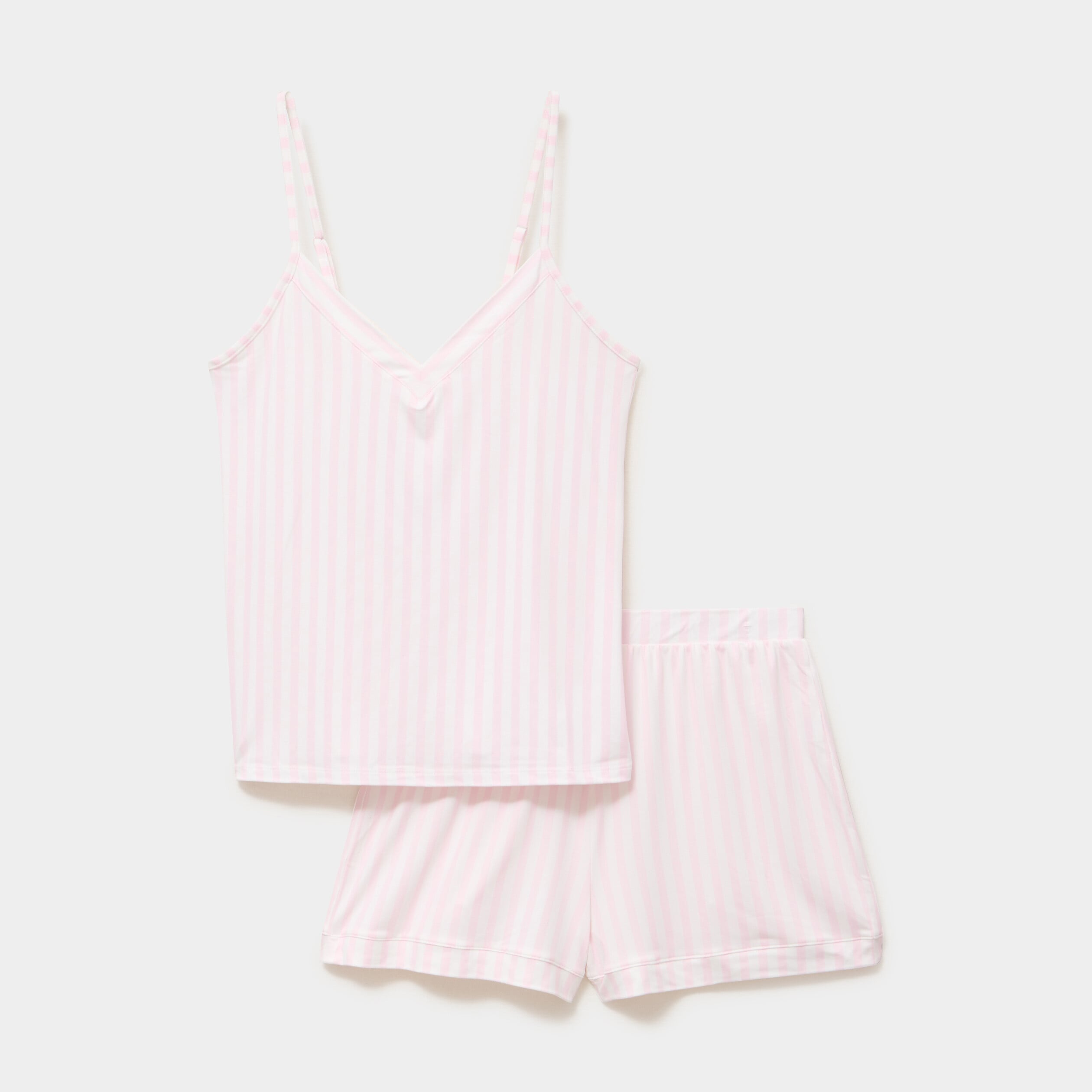 Ensemble pyjama short et d&eacute;bardeur ecru femme
