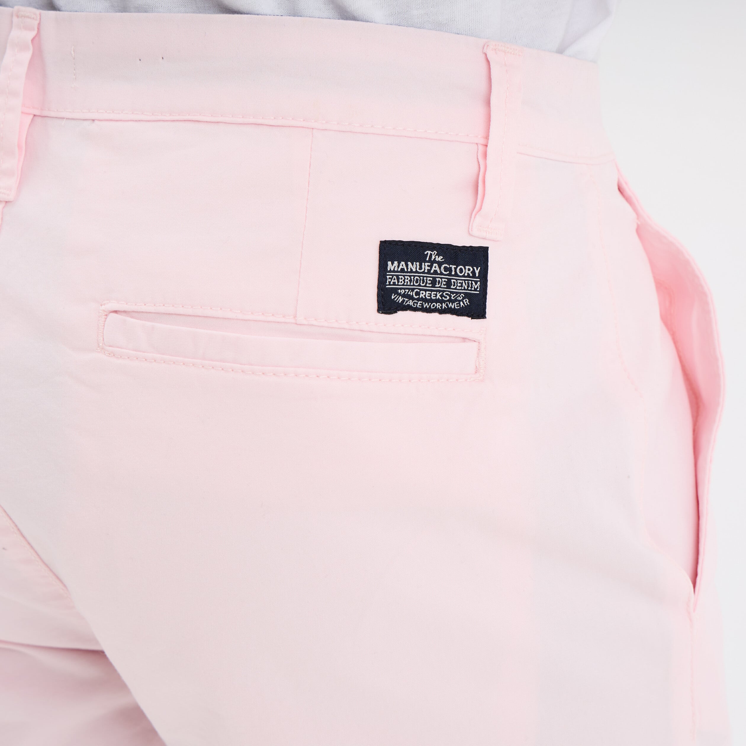 Bermuda short chino straight stretch rose homme