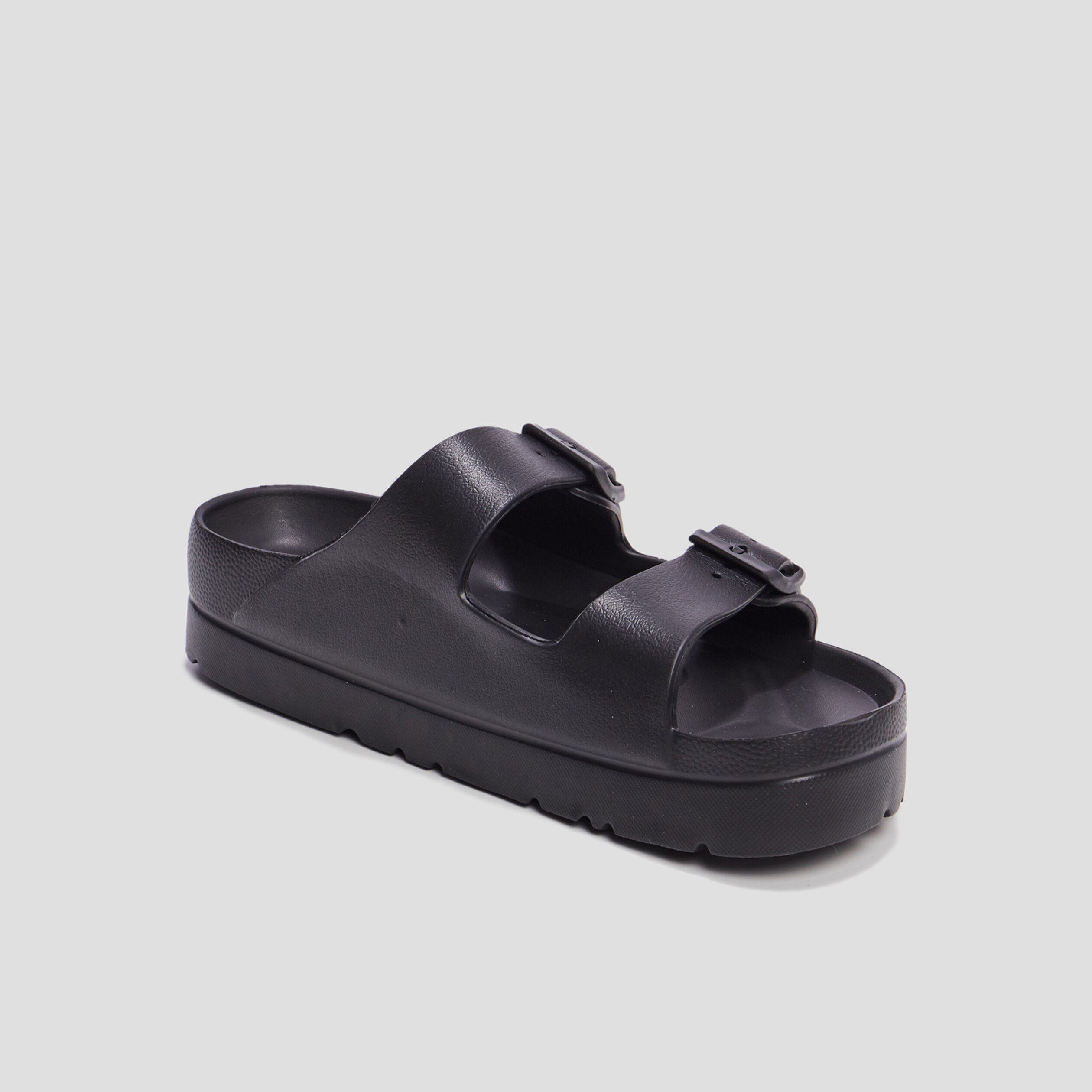 Mules de plage plateformes noir femme