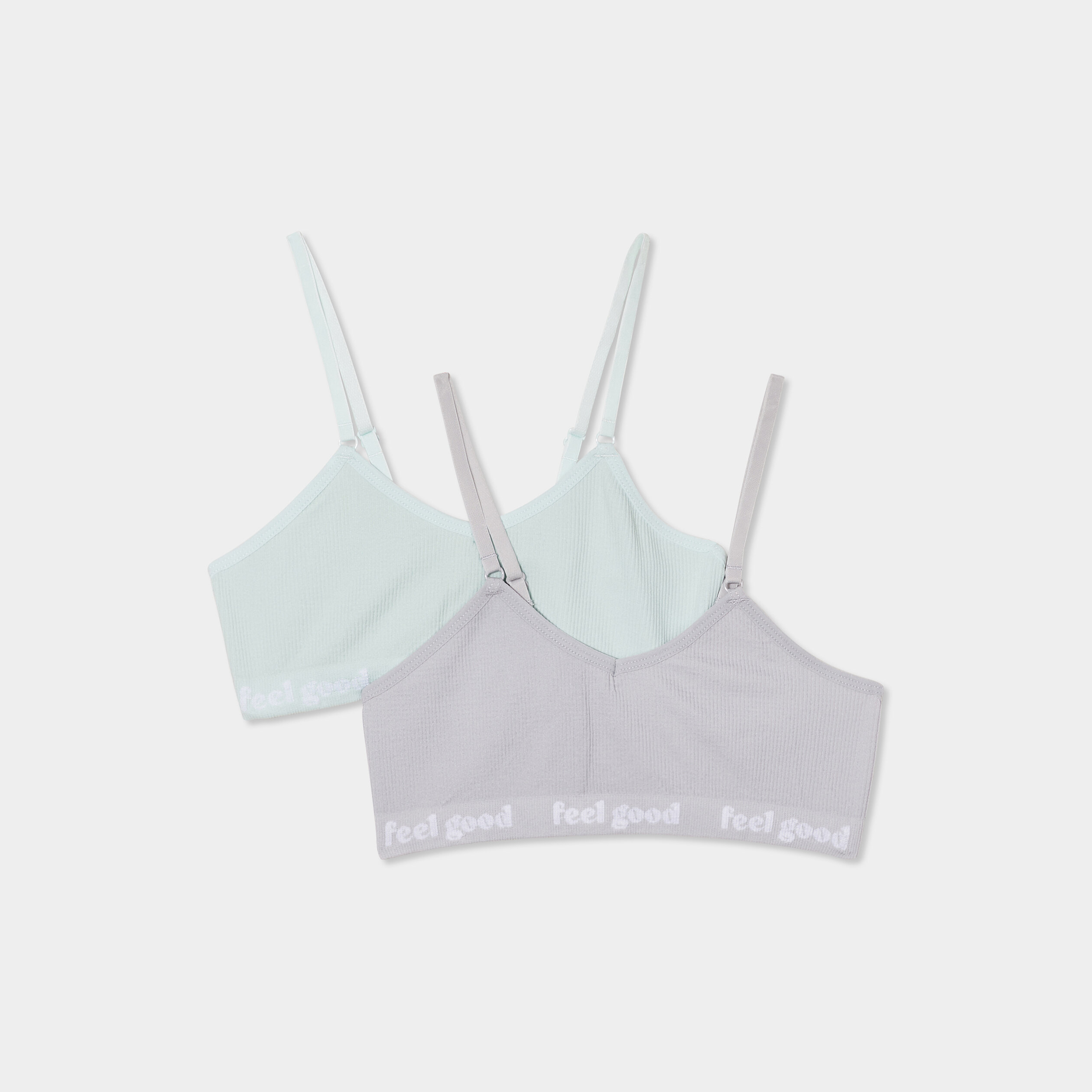 lot 2 soutiens gorge triangles vert clair fille Lot 2 soutiens-gorge triangles vert clair fille