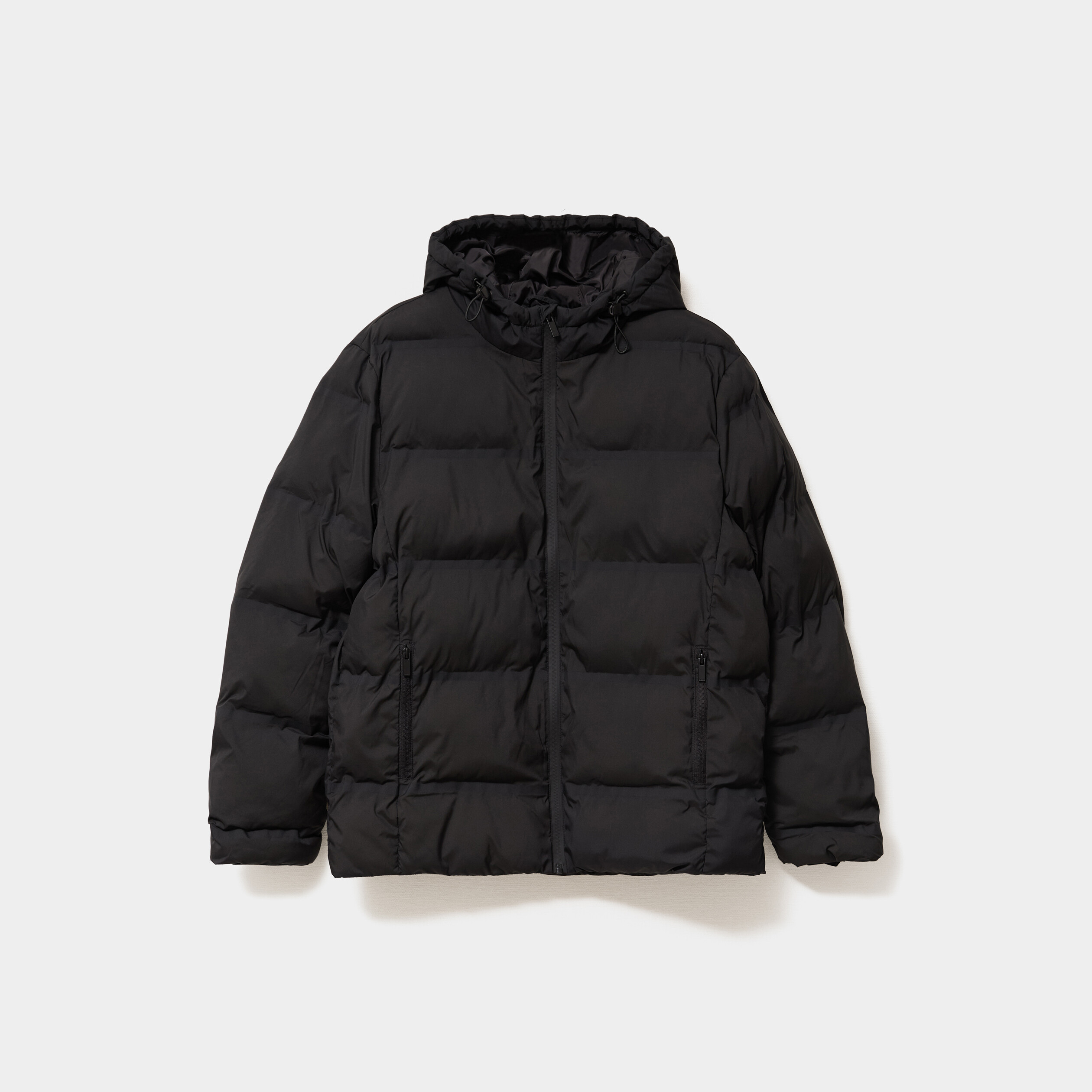 Doudoune courte &agrave; capuche d&eacute;perlante noir homme
