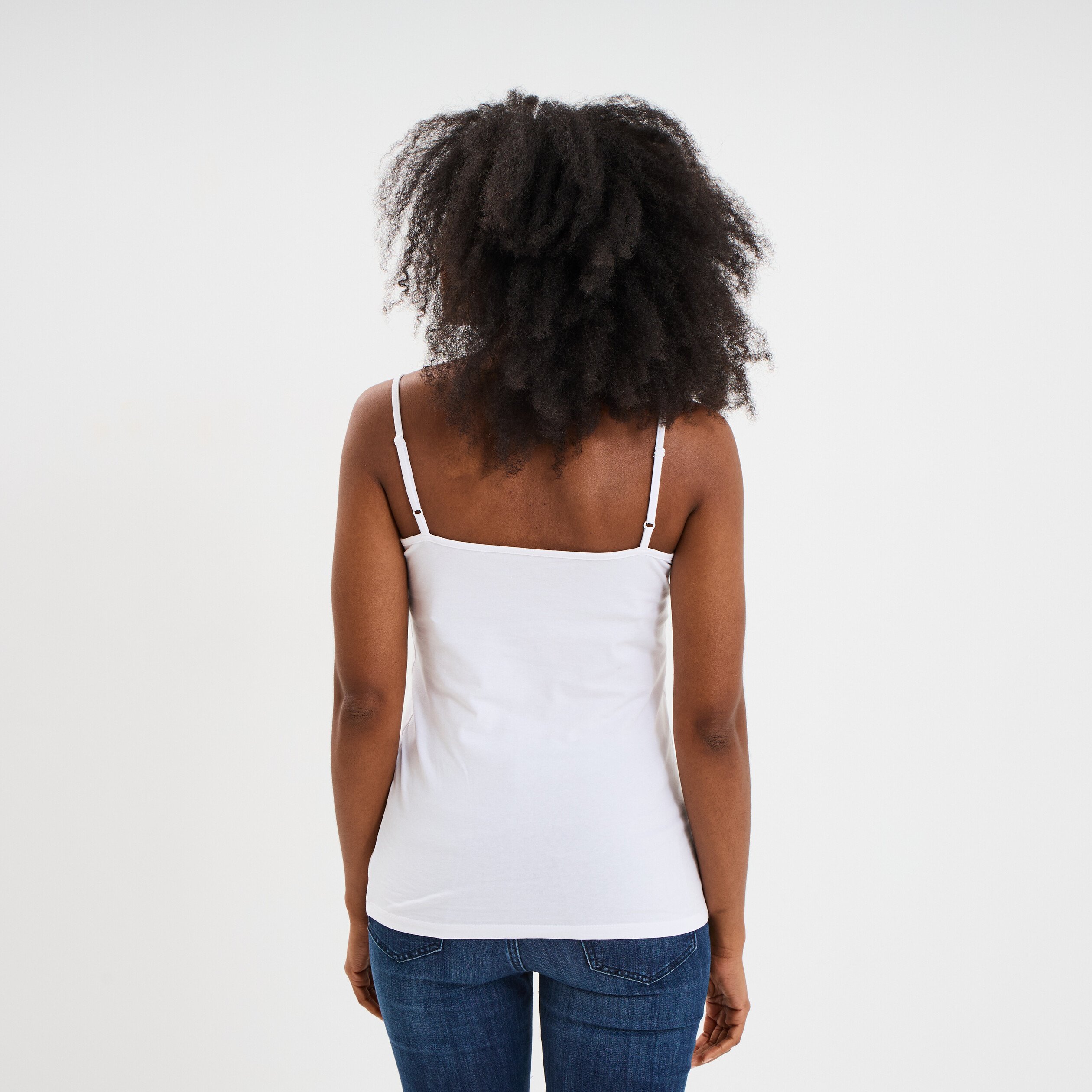 debardeur coton bretelles reglables blanc femme Débardeur coton bretelles réglables blanc femme