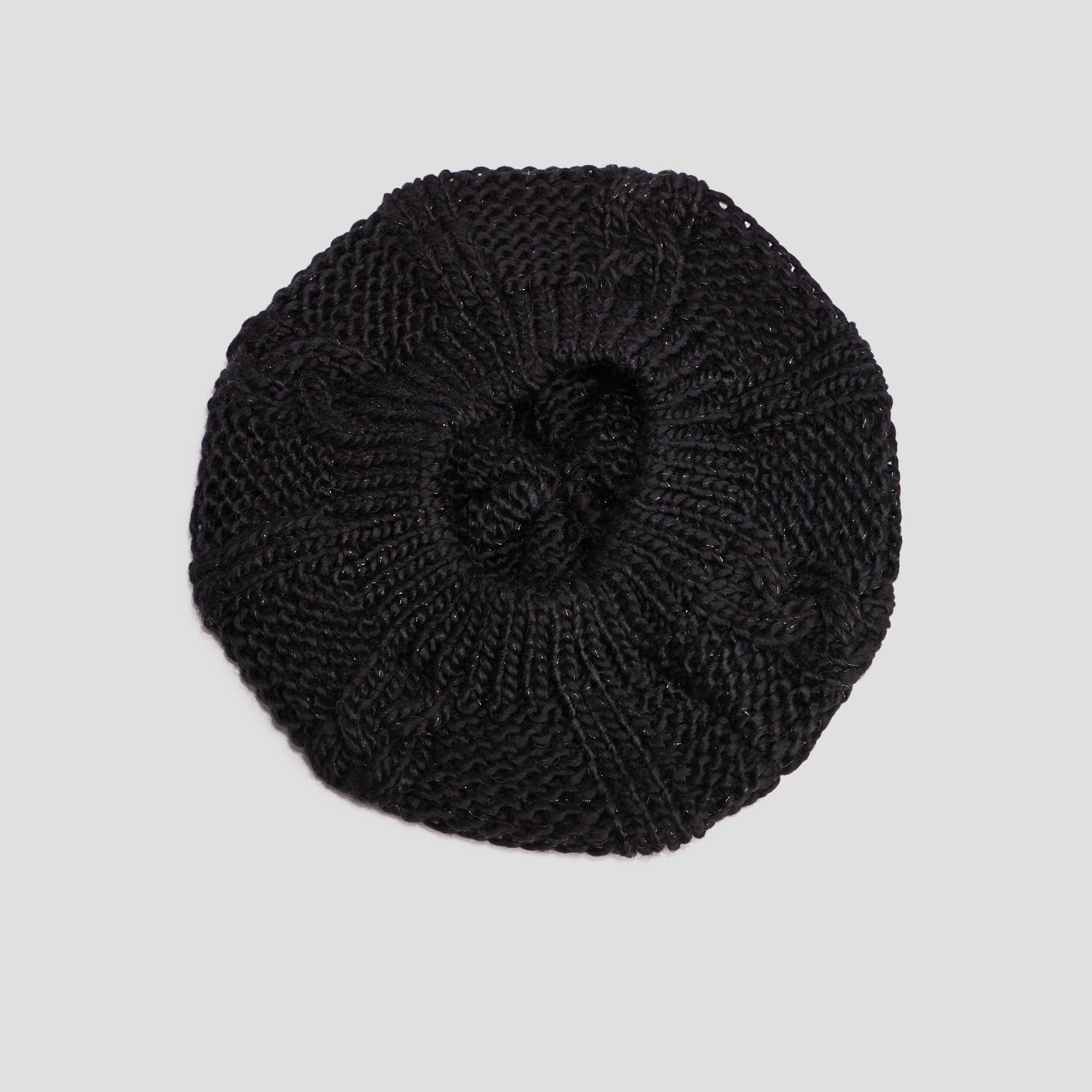 beret tricote avec torsades noir femme Béret tricoté avec torsades noir femme