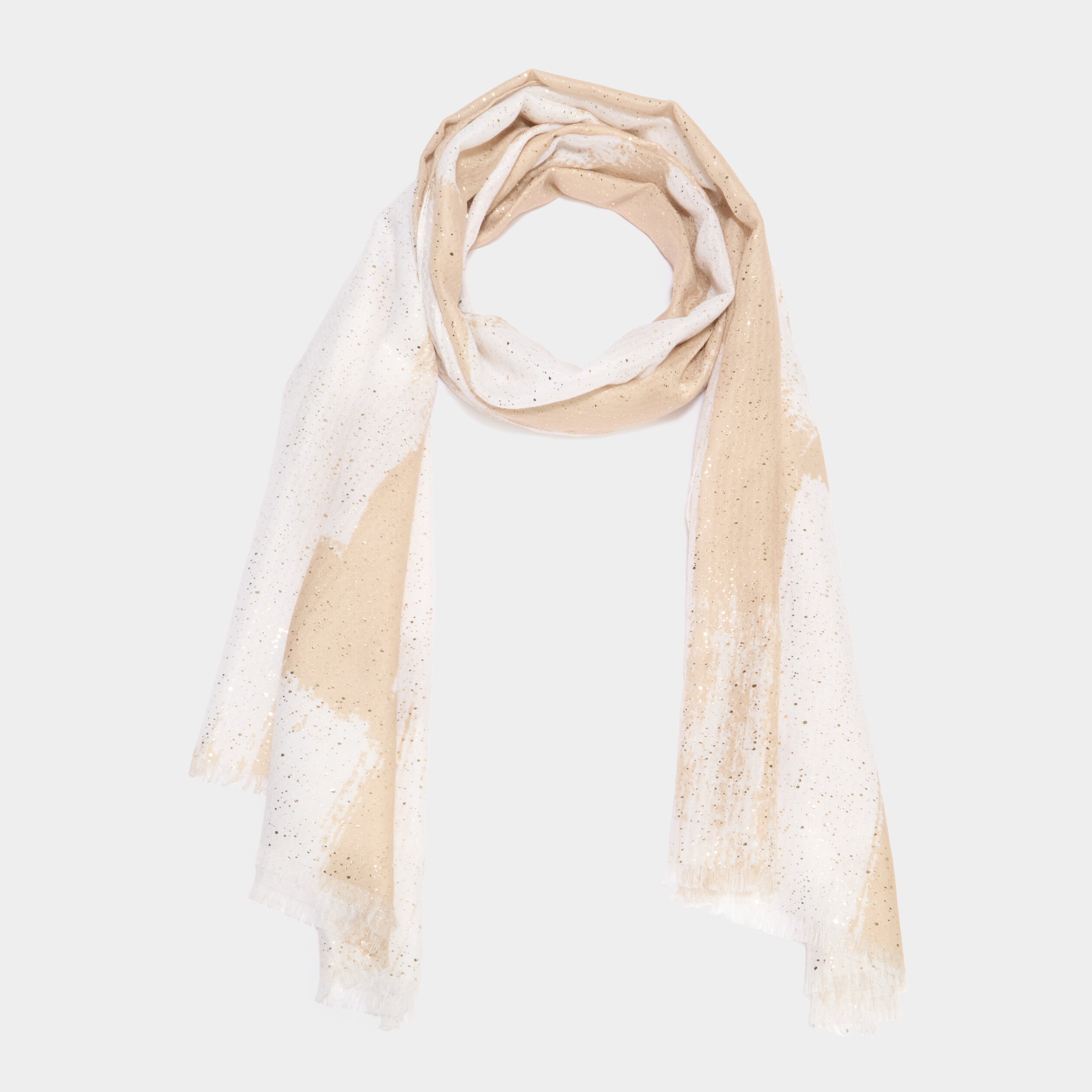 Foulard &agrave; franges sable femme