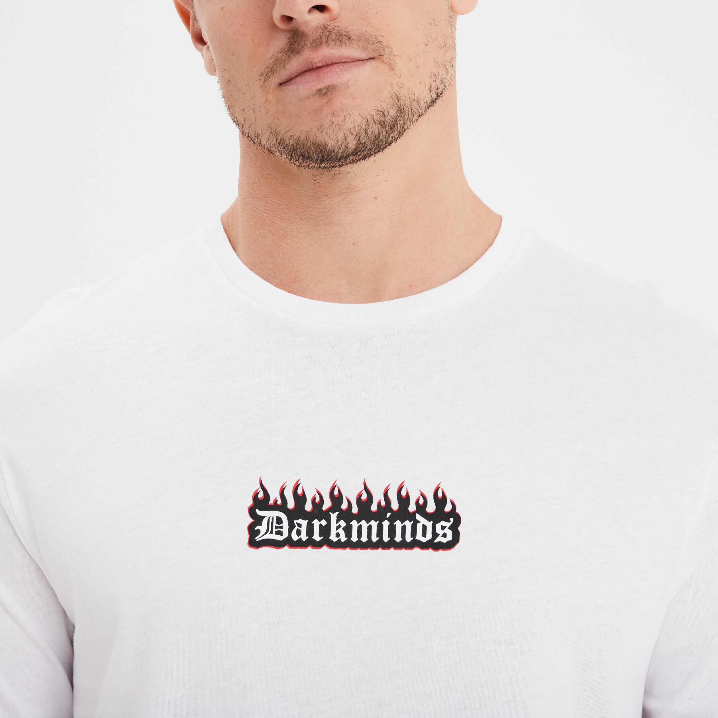 t shirt col rond manches longues liberto blanc homme T-shirt col rond manches longues Liberto blanc homme