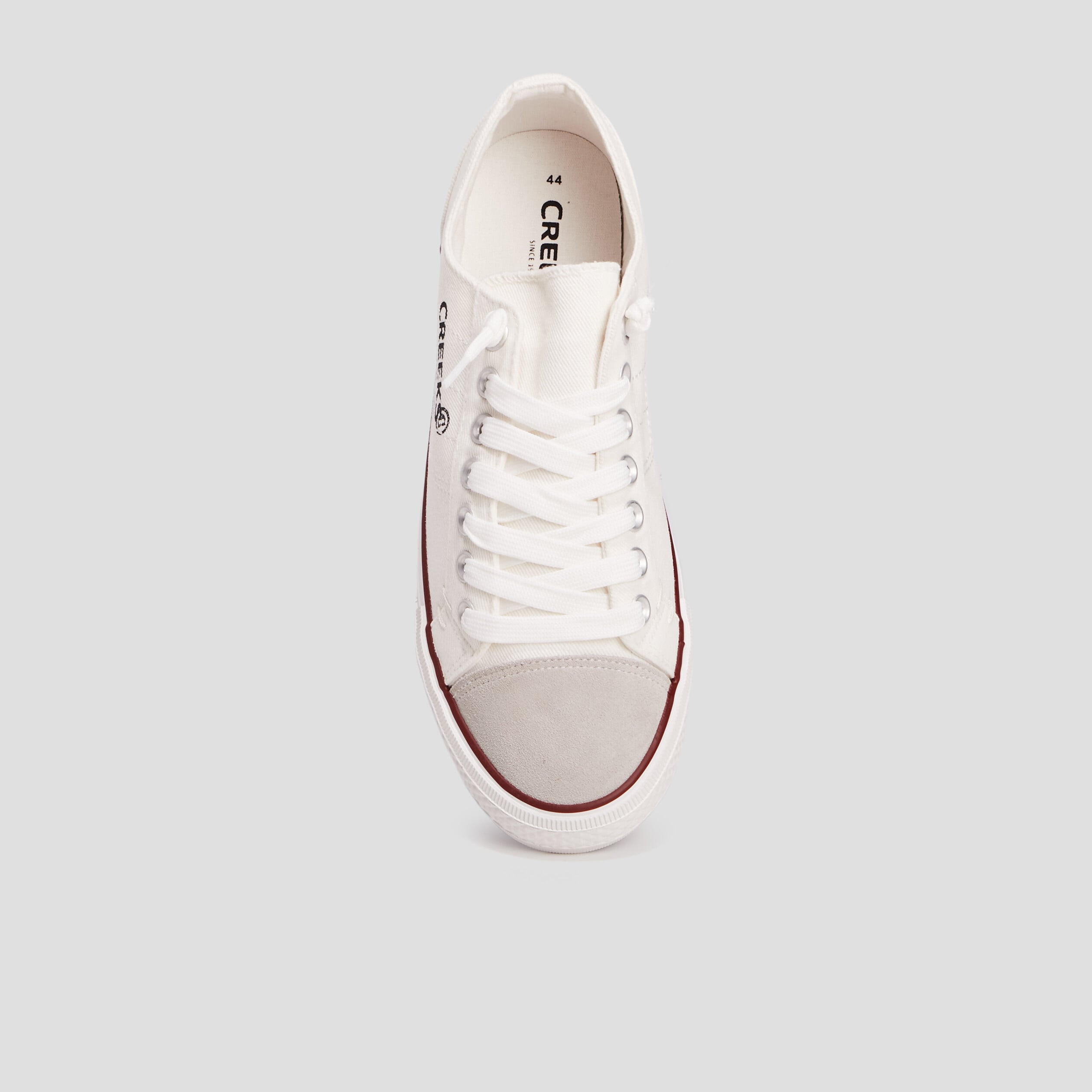 Tennis basses en toile &agrave; lacets blanc homme
