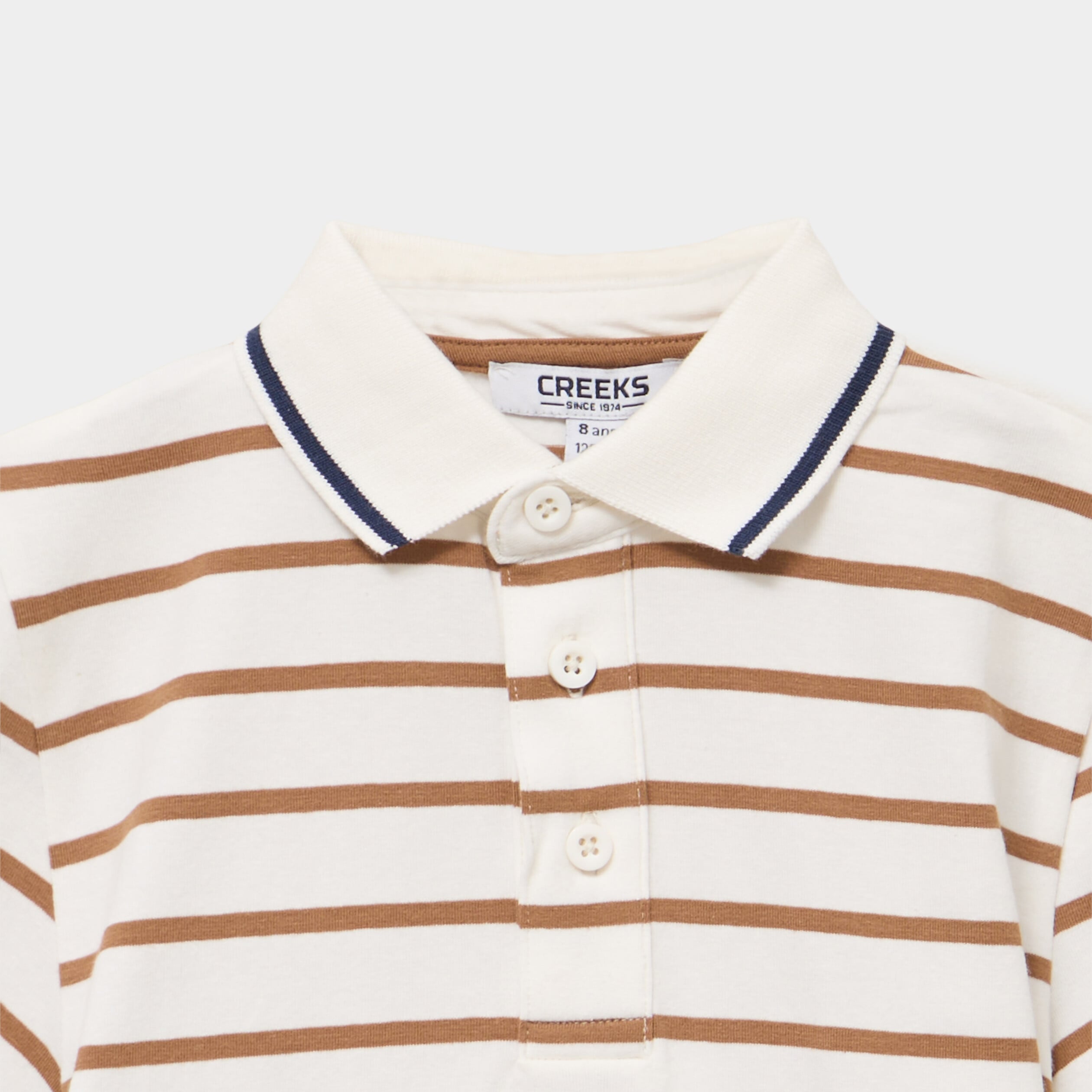Polo manches courtes ecru gar&ccedil;on