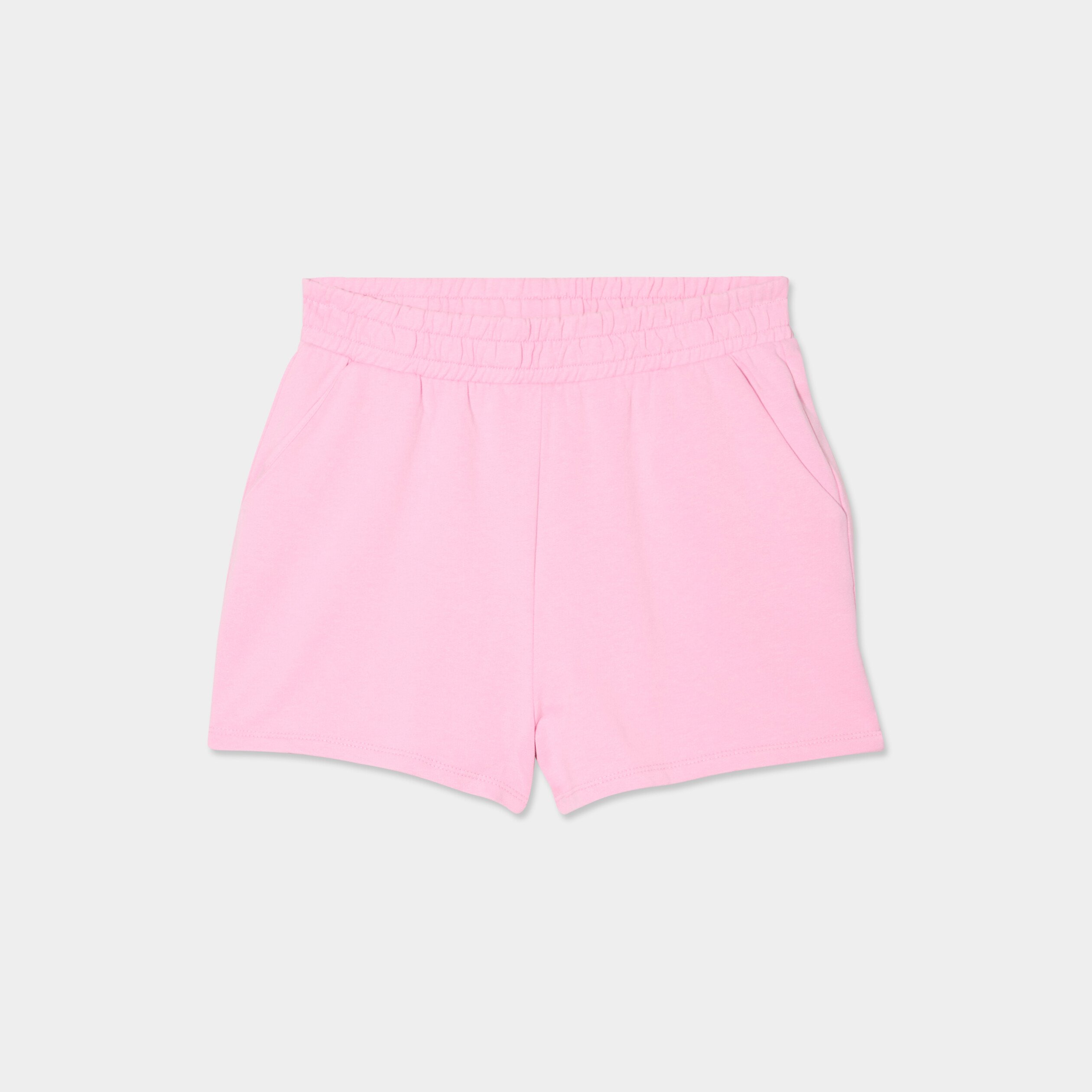 short de jogging en molleton rose pastel femme Short de jogging en molleton rose pastel femme