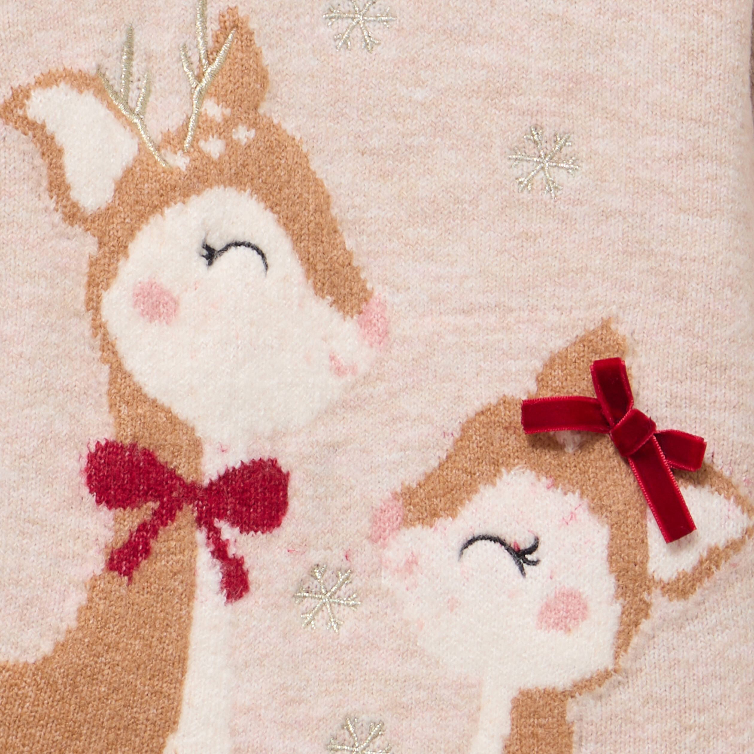 Ensemble robe tricot et collants beige b&eacute;b&eacute; fille
