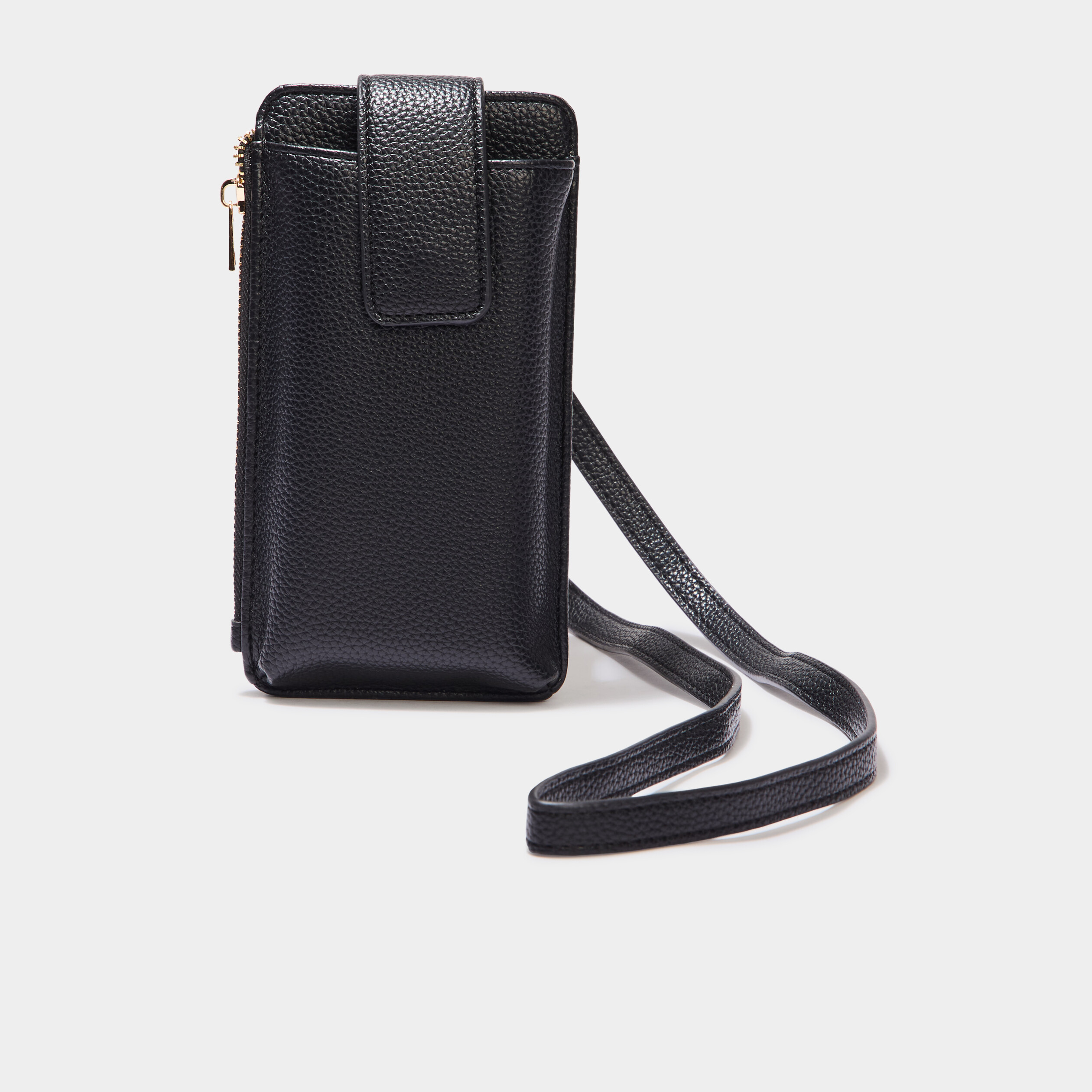 Sac pochette de t&eacute;l&eacute;phone noir femme