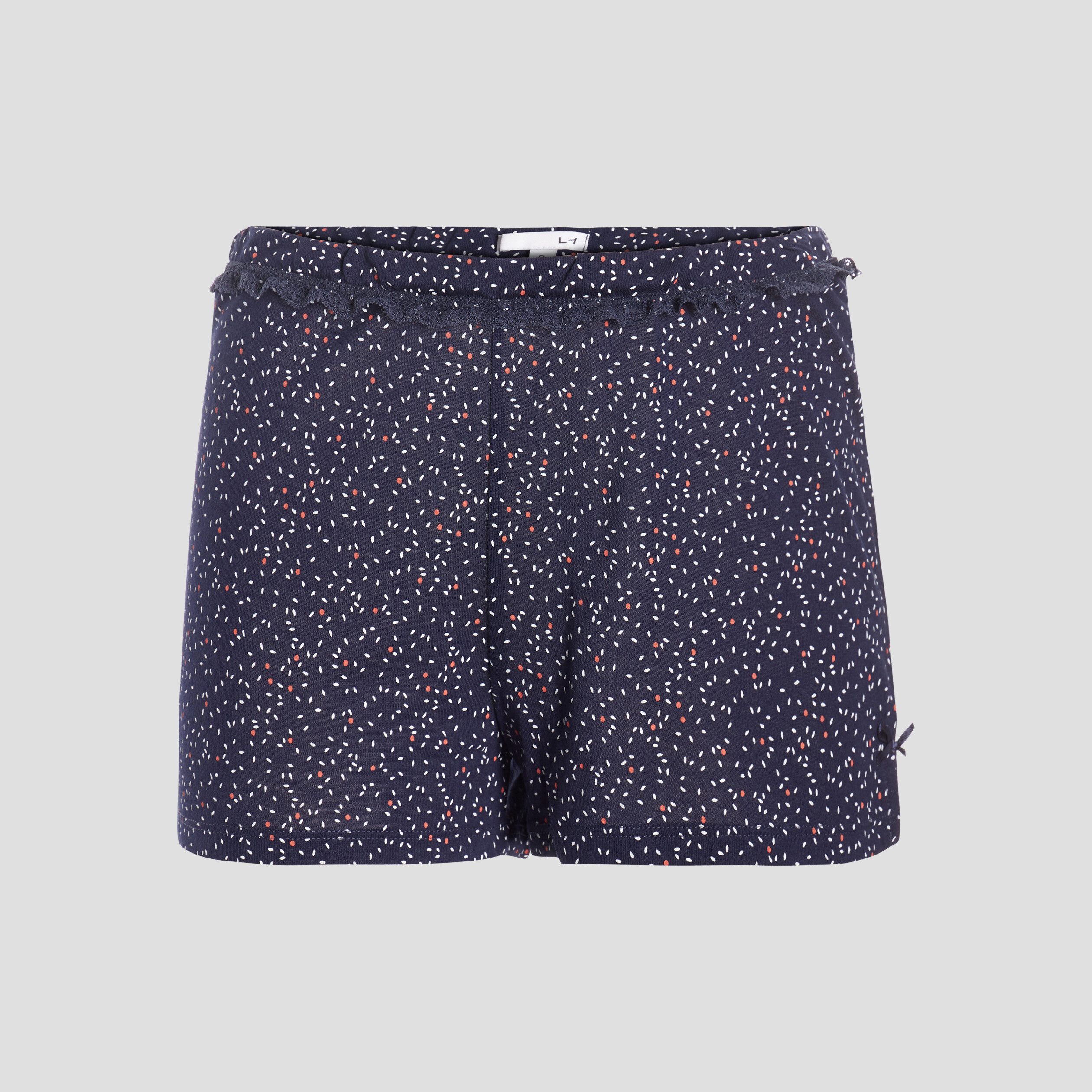 bas de pyjama short lisere dentelle bleu marine femme Bas de pyjama short liseré dentelle bleu marine femme