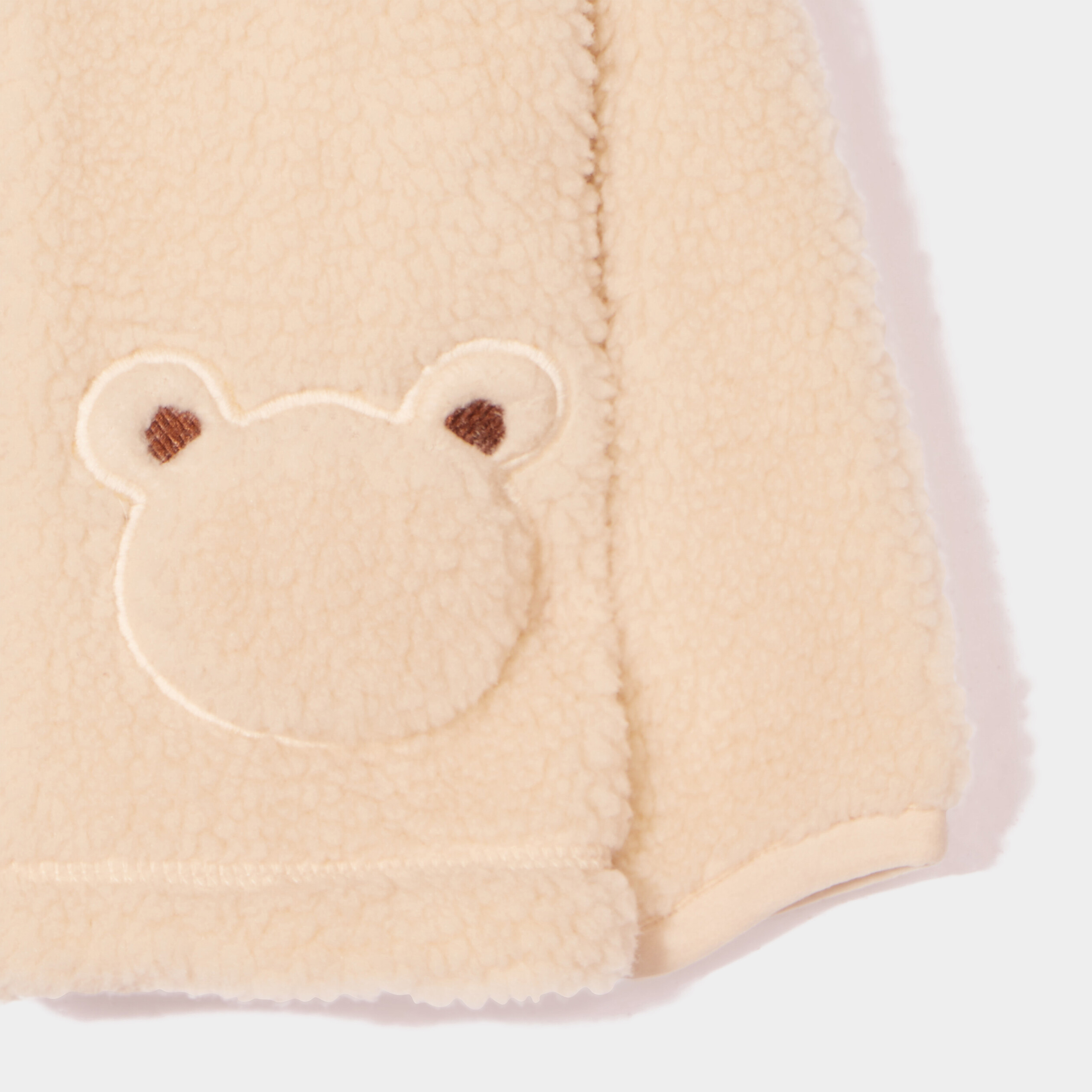Veste capuche imitation laine de mouton ivoire bébé garçon