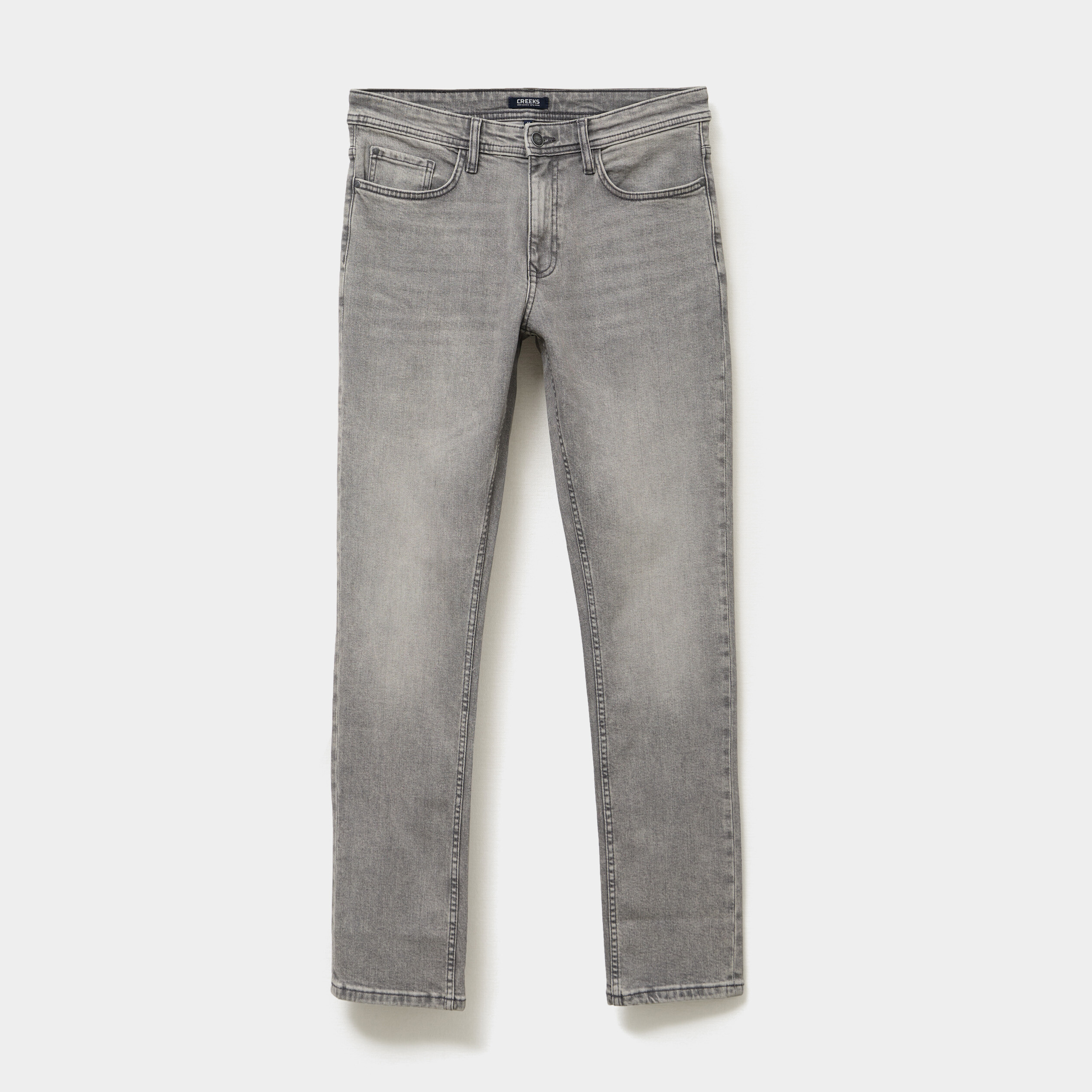 Jeans denim straight 5 poches Creeks denim gris homme
