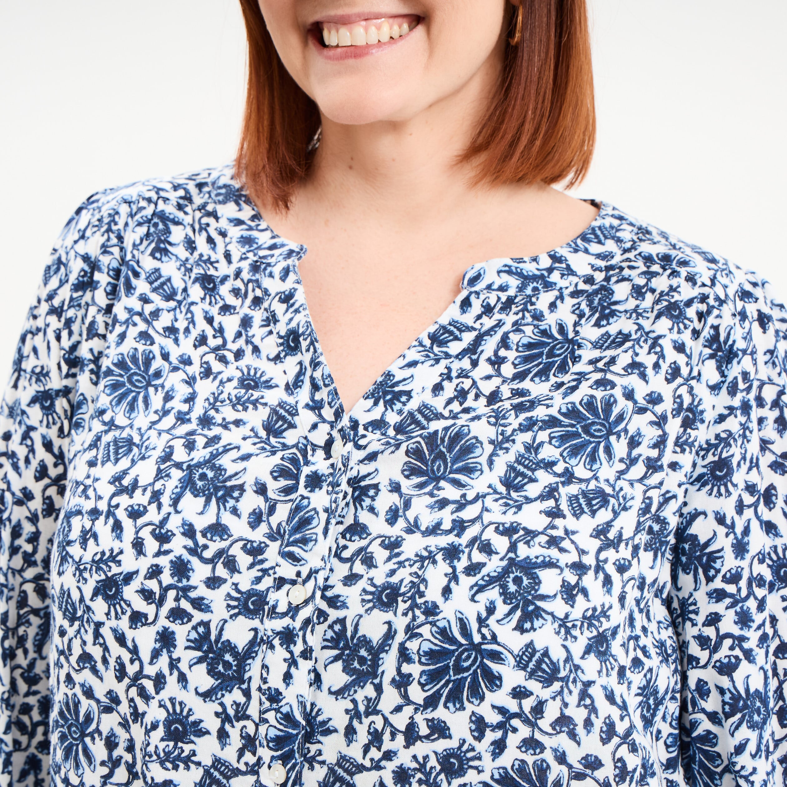 Blouse boutonn&eacute;e blanc femme grande taille