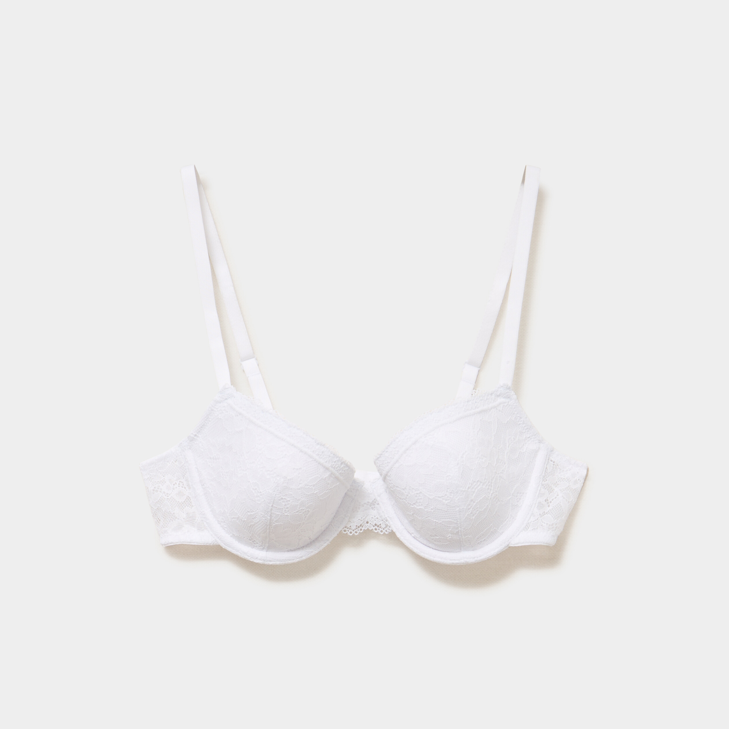 Soutien-gorge corbeille padd&eacute; dentelle blanc femme