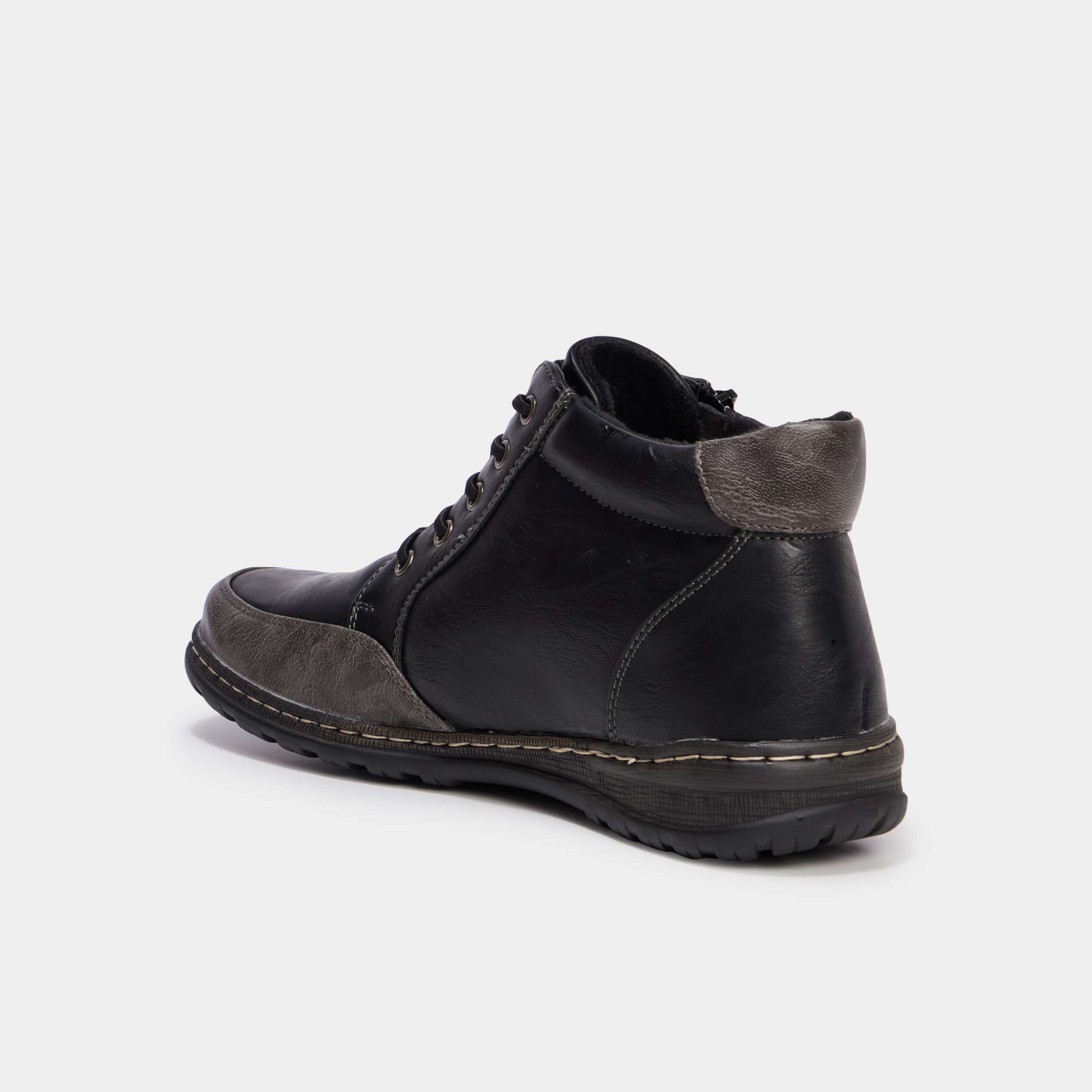 Boots zipp&eacute;es &agrave; lacets noir femme