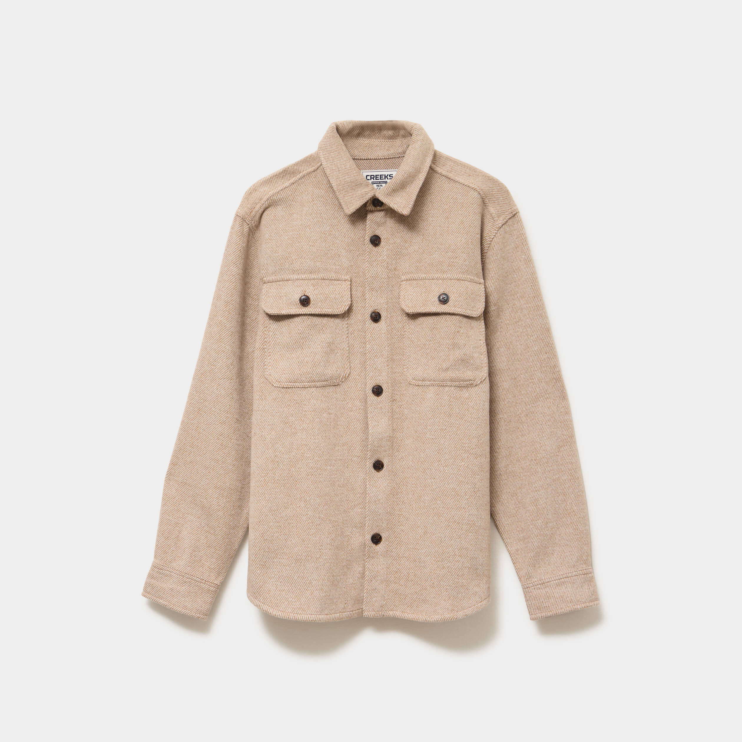 Surchemise manches longues beige moyen homme