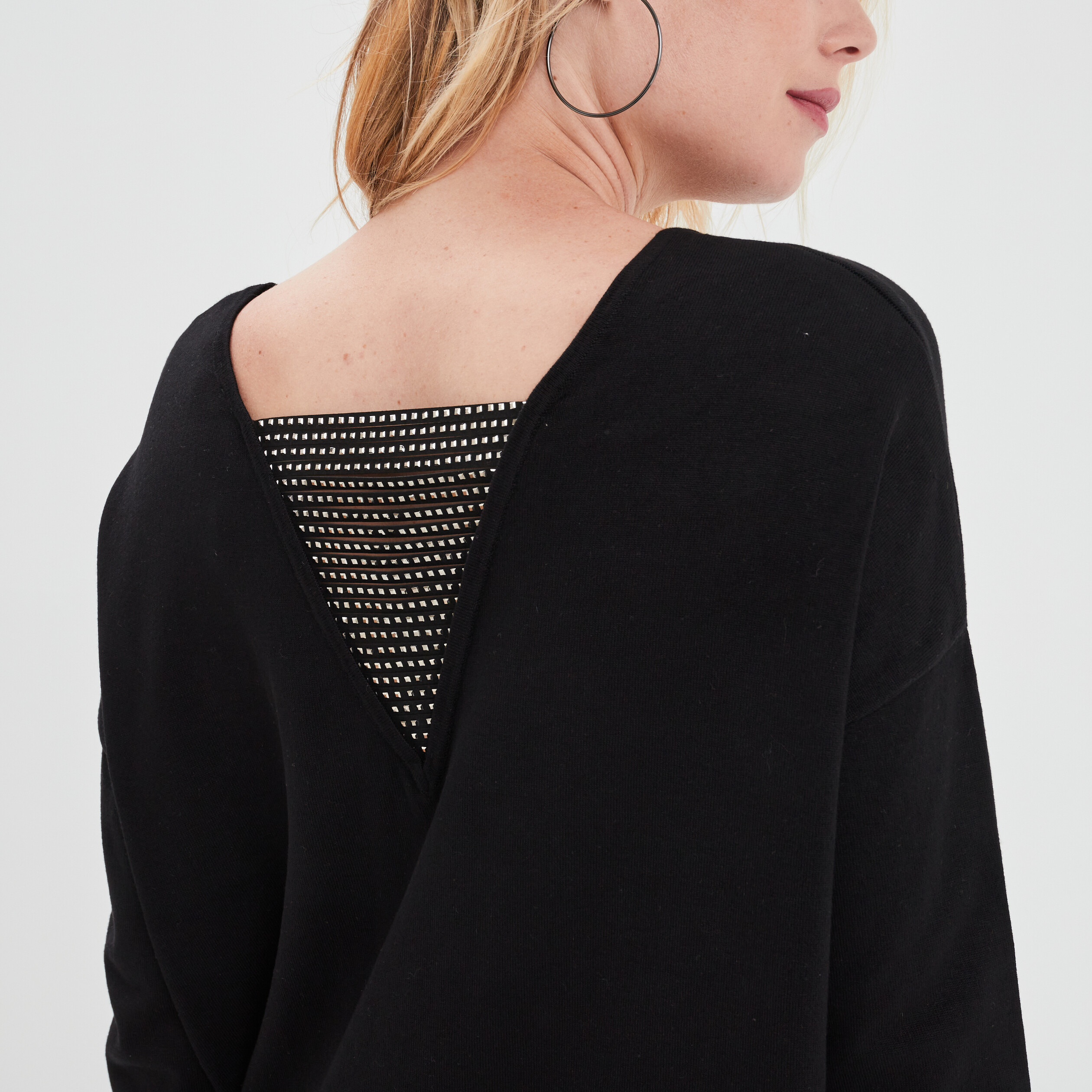robe pull manches chauves souris noir femme Robe pull manches chauves-souris noir femme