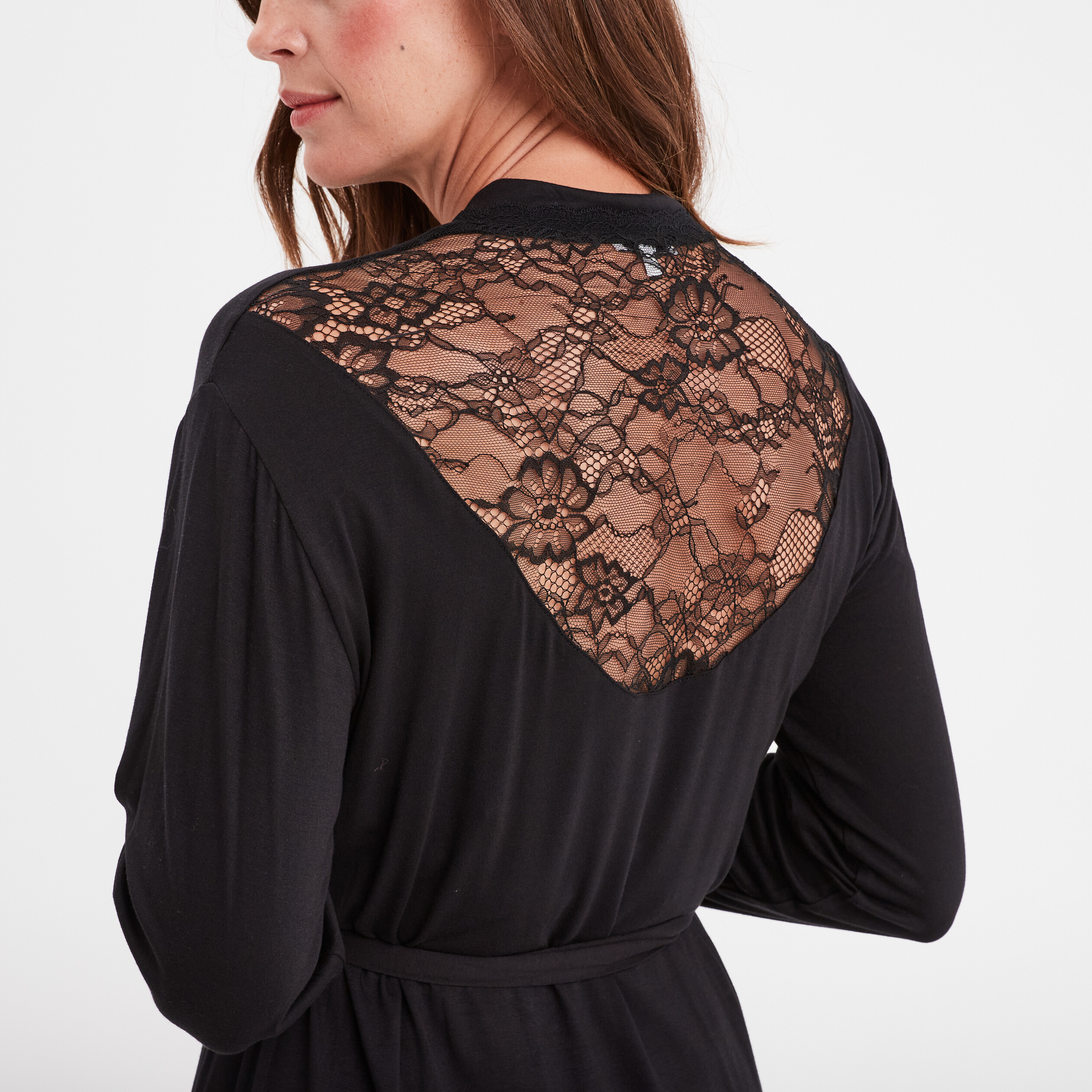 Peignoir dentelle noir online
