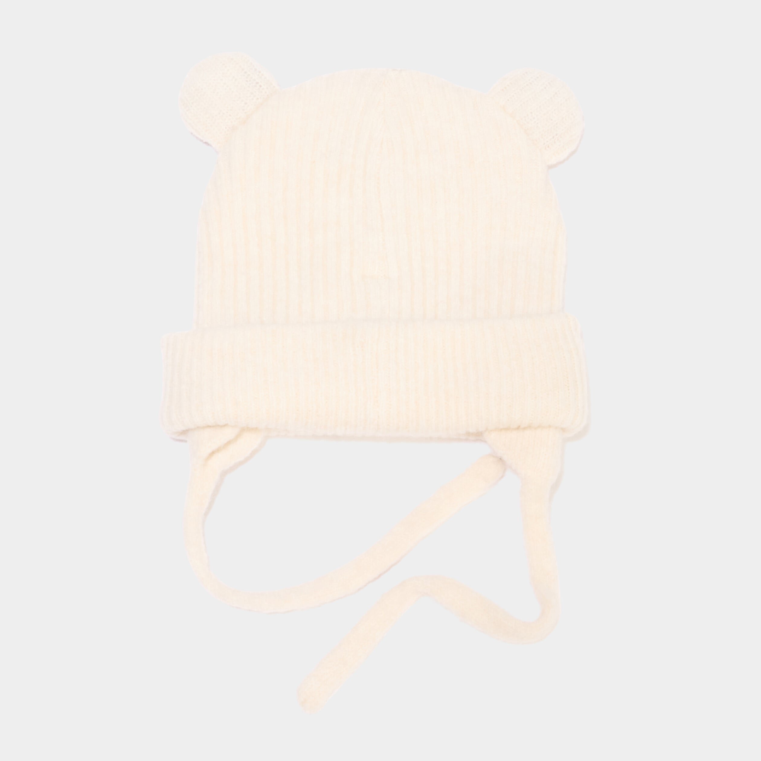 Bonnet avec cordons sable b&eacute;b&eacute;