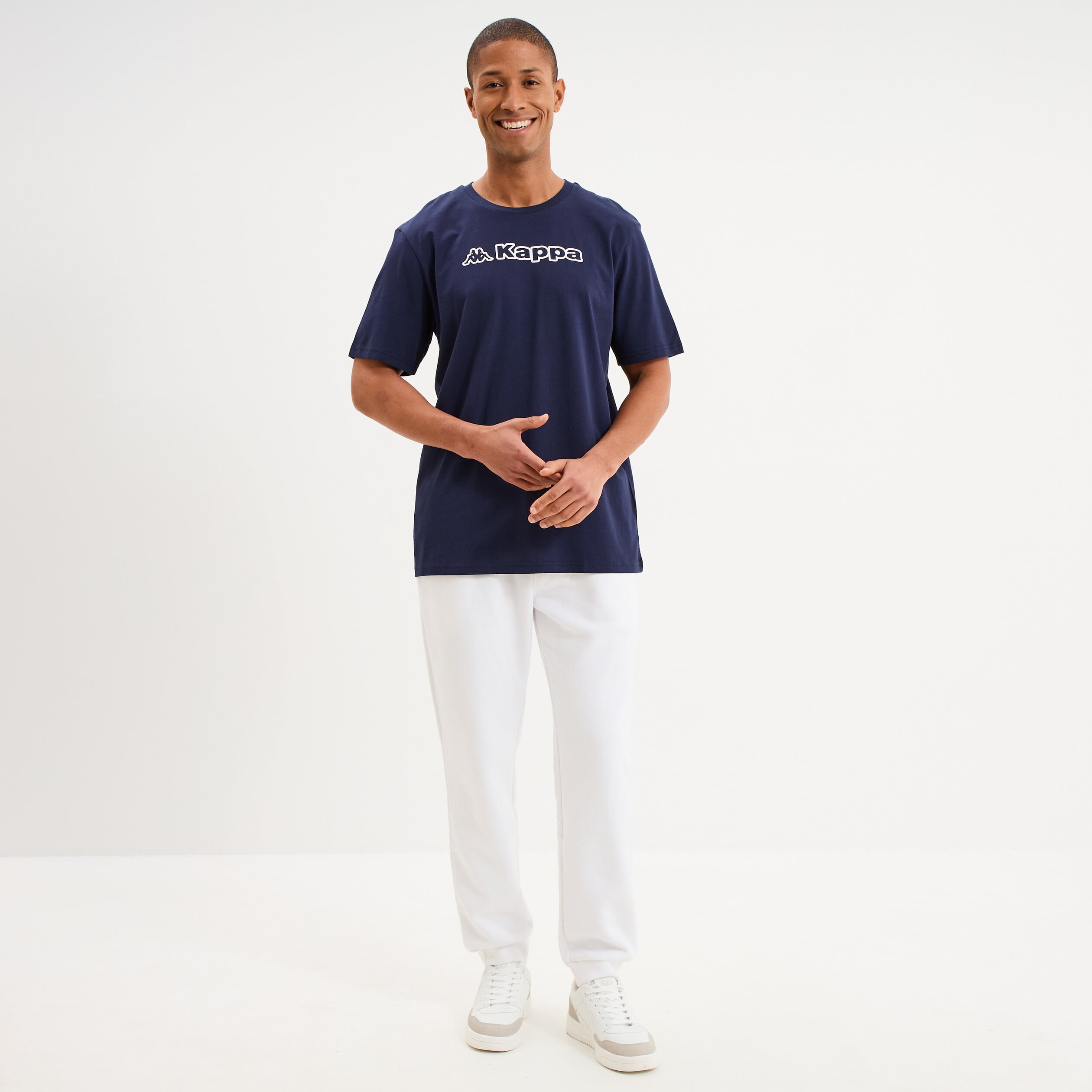 T-shirt avec manches courtes coton Kappa bleu marine homme