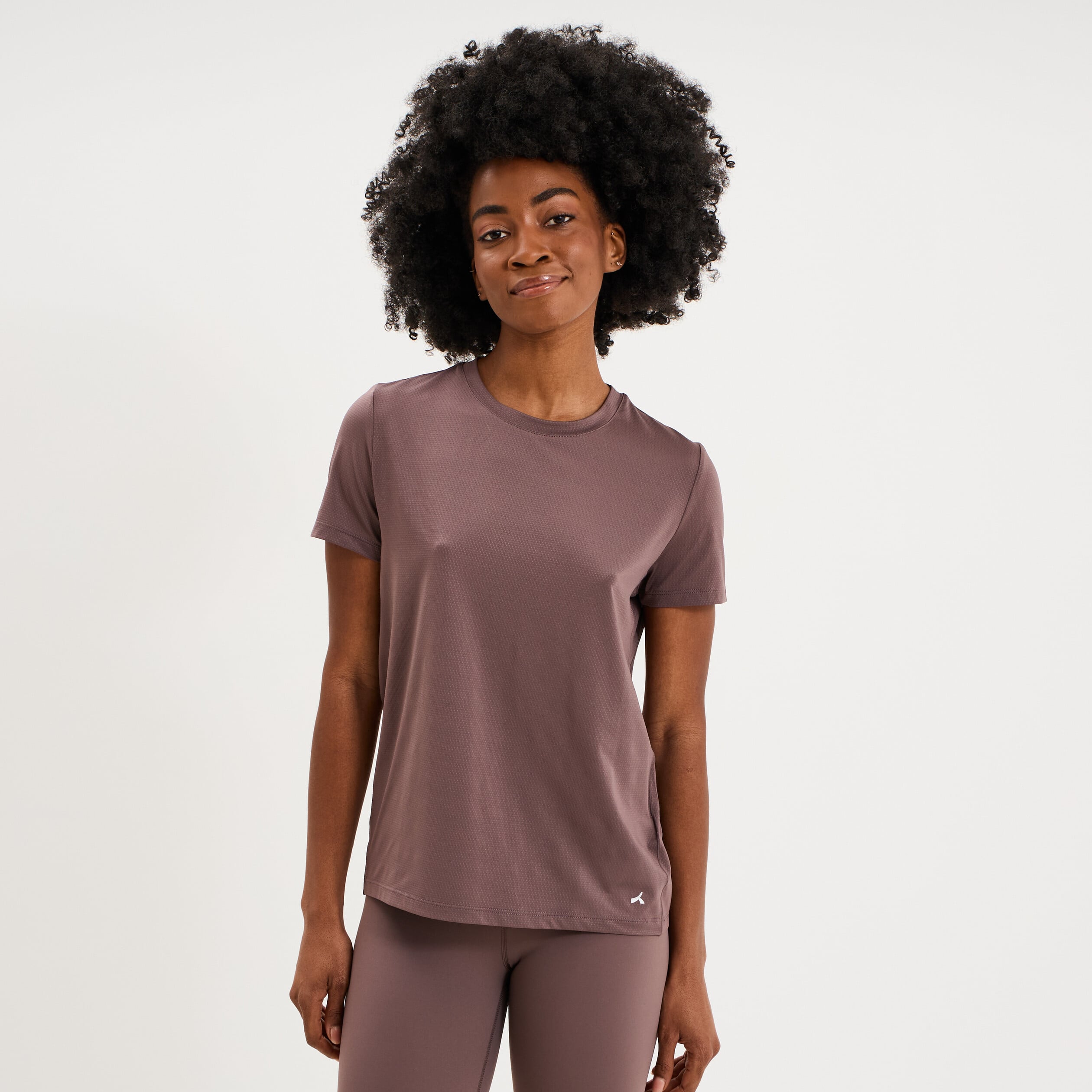 T-shirt de sport droit manches courtes mauve femme