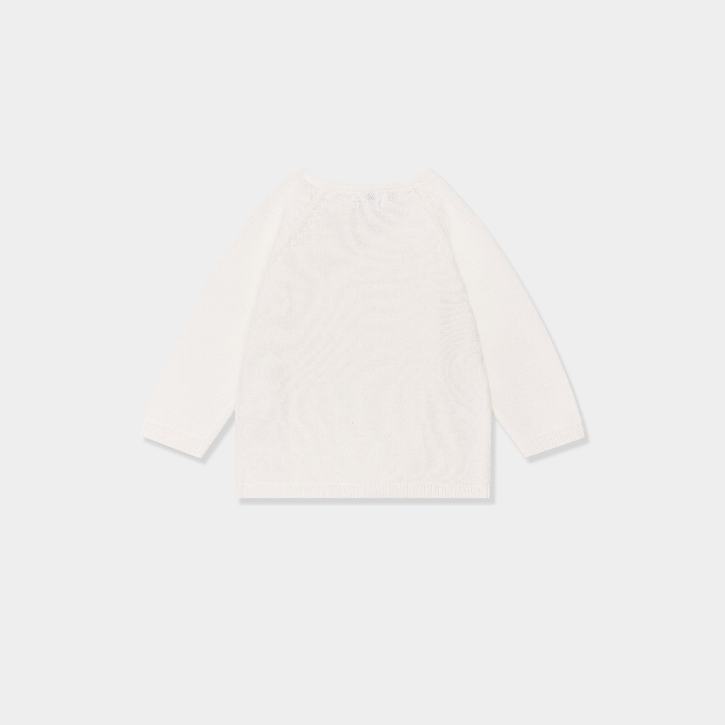 Gilet coton col cache-coeur blanc b&eacute;b&eacute; gar&ccedil;on
