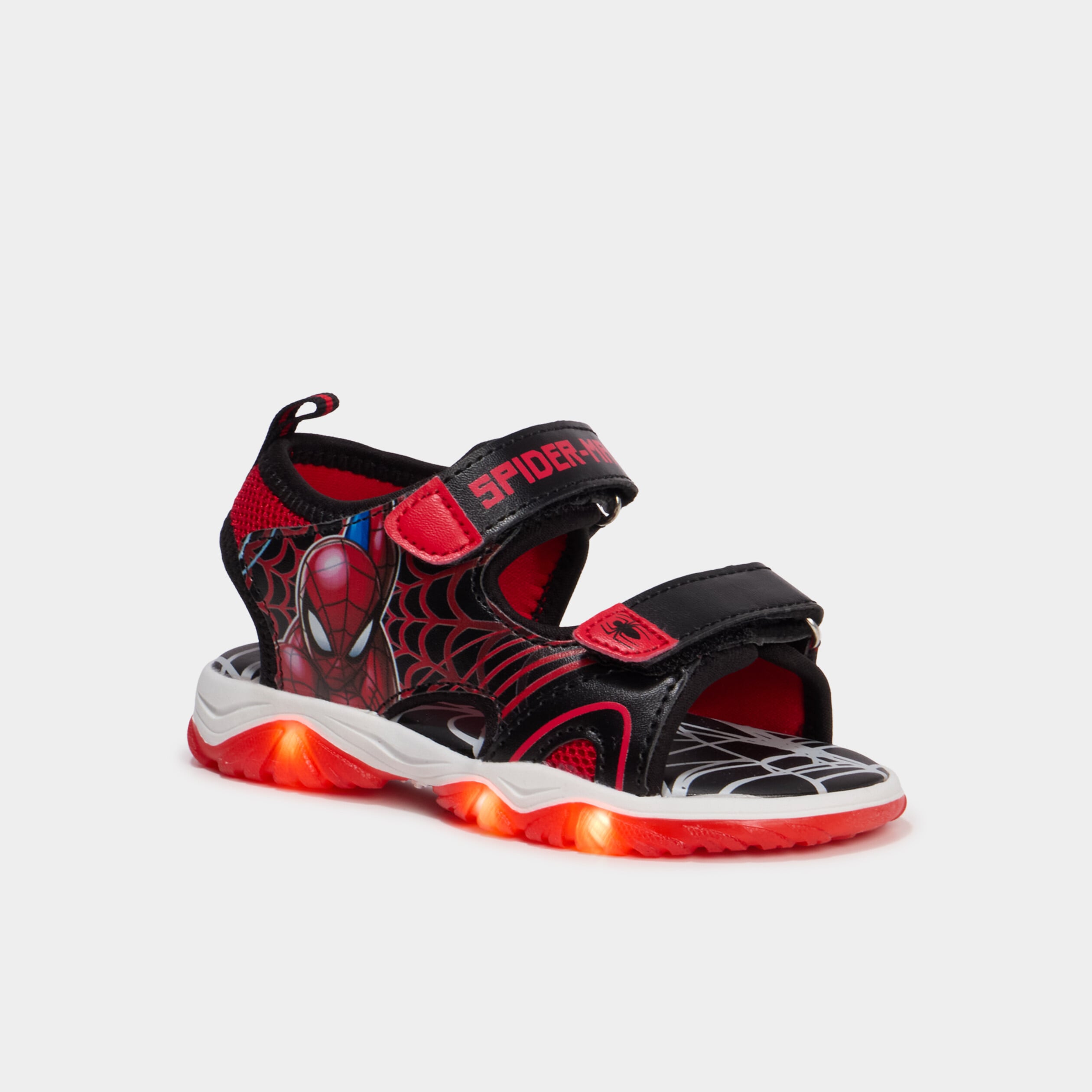 Sandales semelles lumineuses Spider-Man rouge gar&ccedil;on