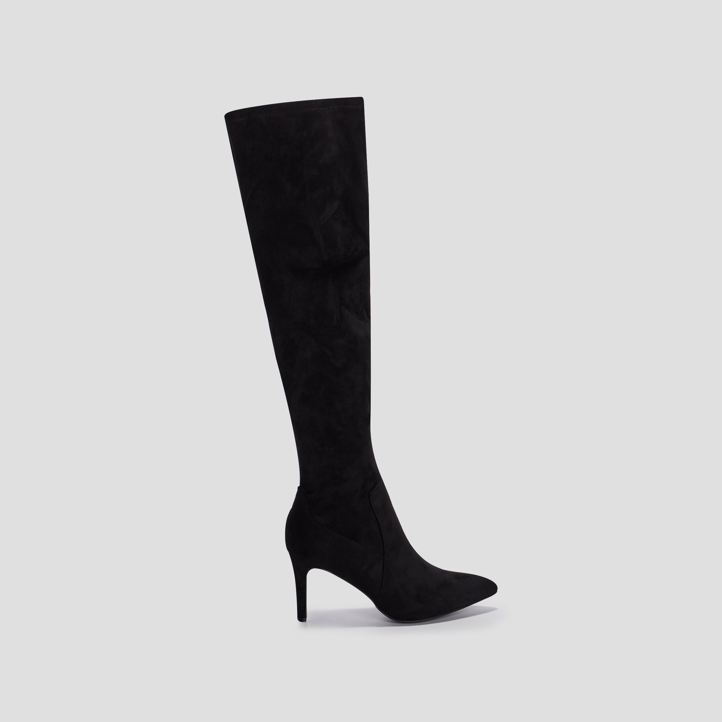 Cuissardes zipp&eacute;es effet su&eacute;dine noir femme