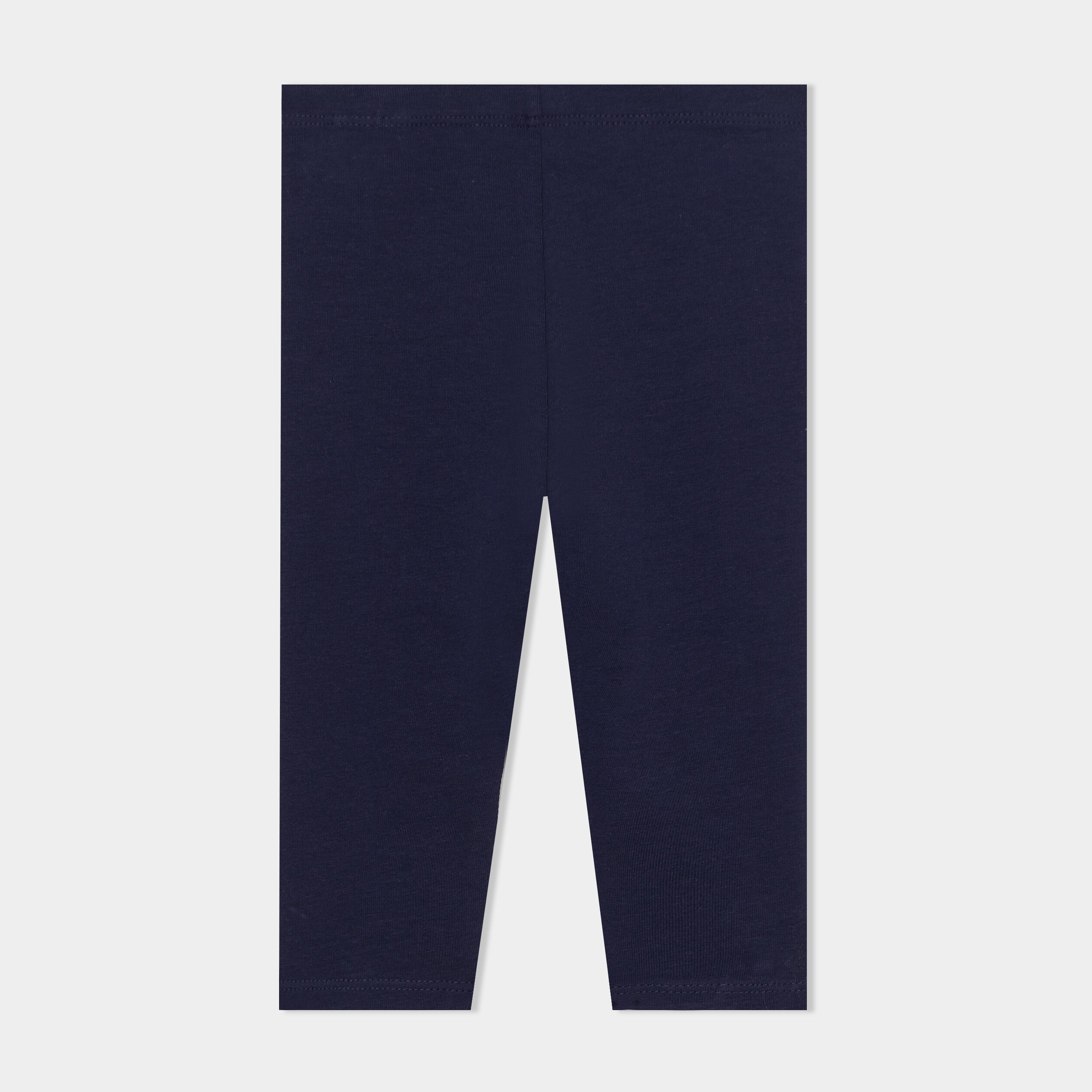 legging uni en coton bleu marine bebef Legging uni en coton bleu marine bébé fille