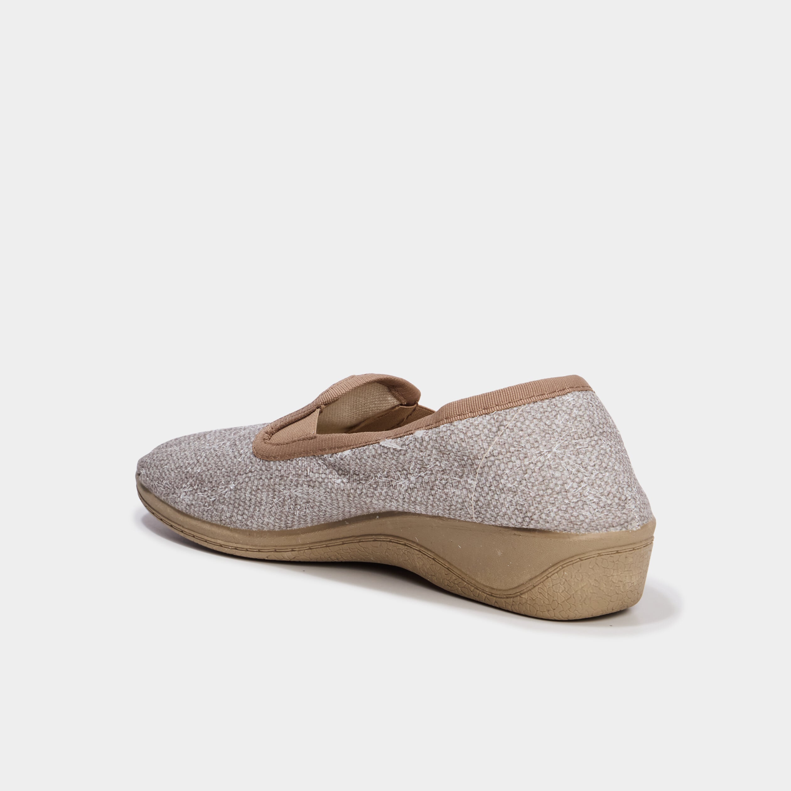 Chaussons compens&eacute;s sable femme