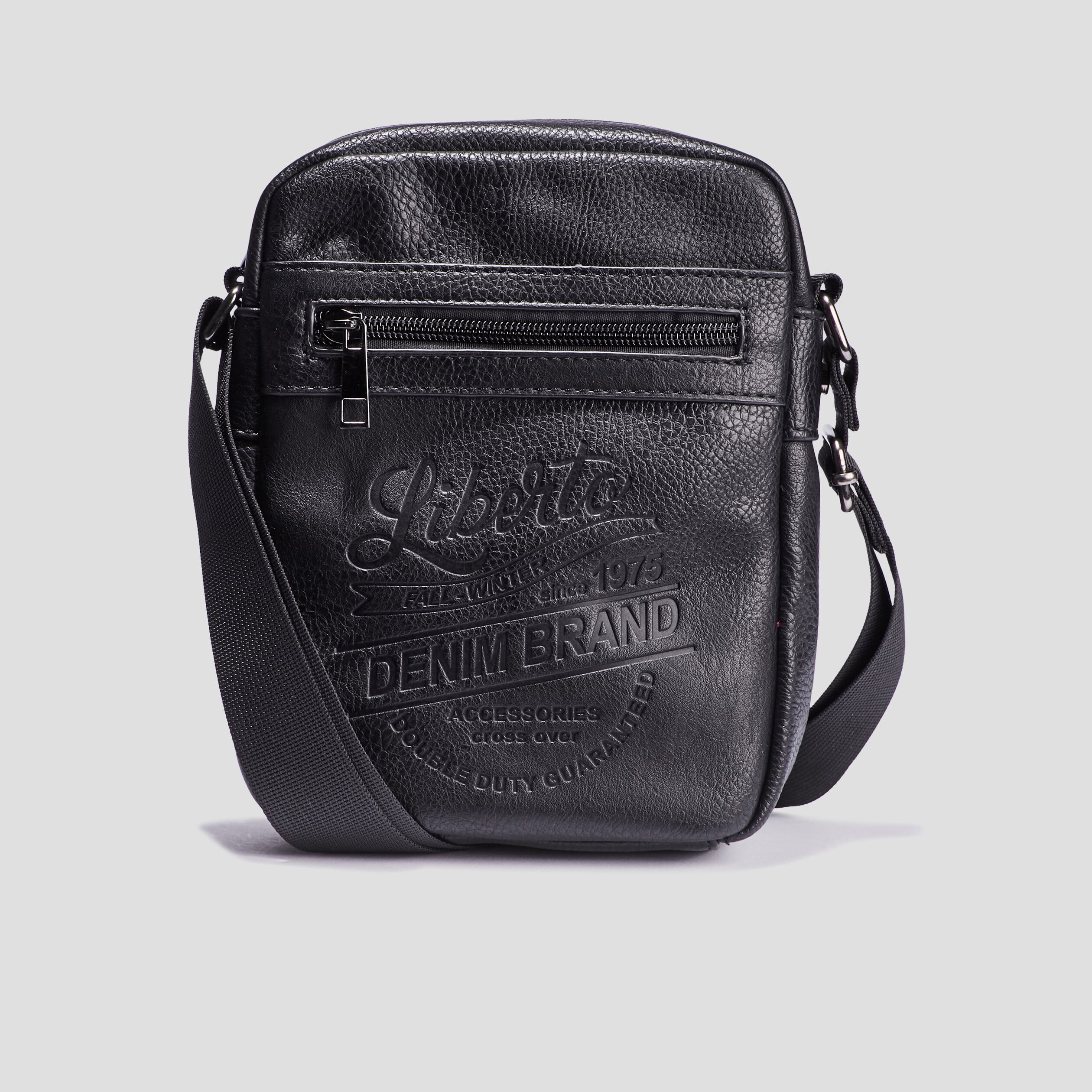 Sac rectangulaire bandouli&egrave;re noir homme