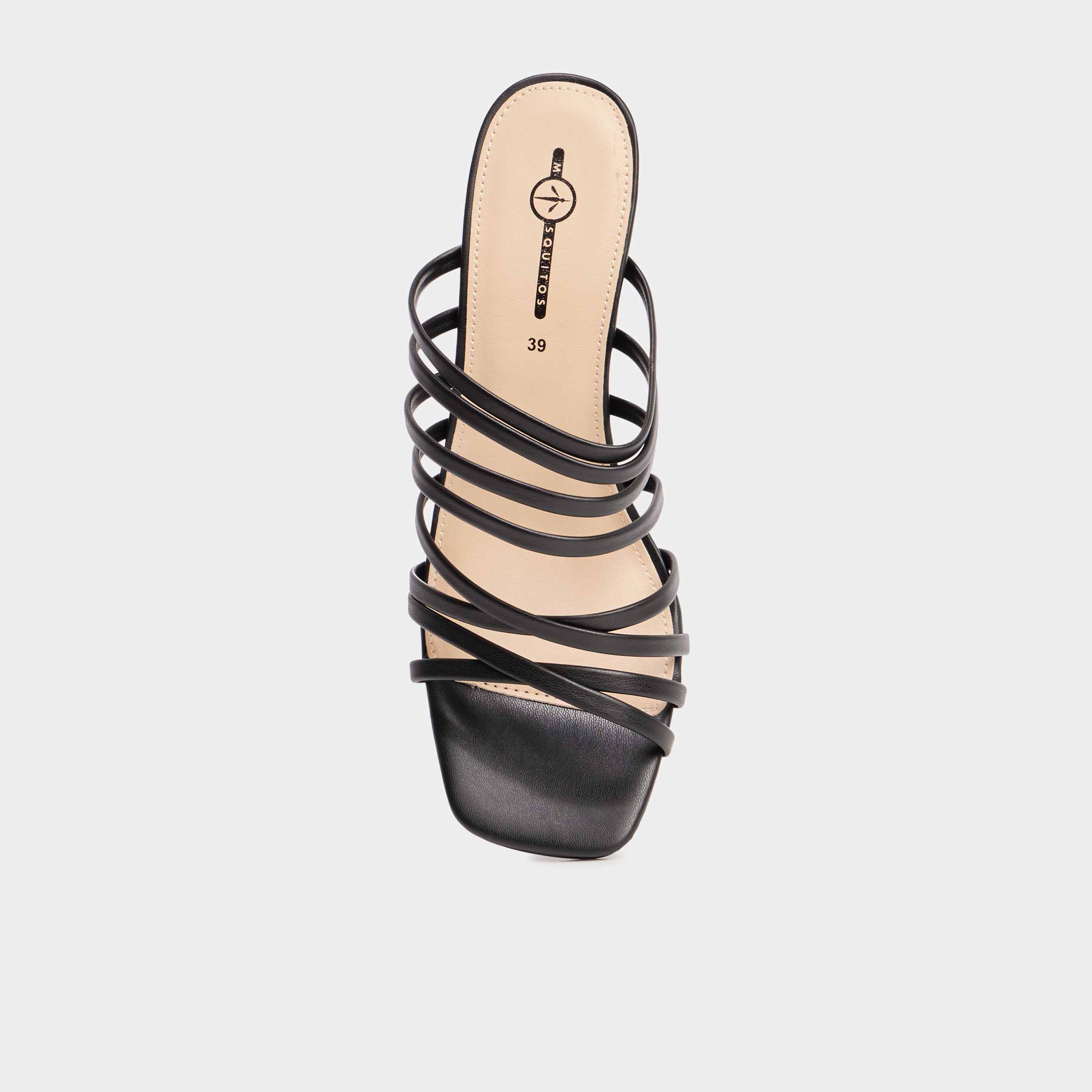 mules a talons multibrides mosquitos noir femme Mules à talons multibrides Mosquitos noir femme