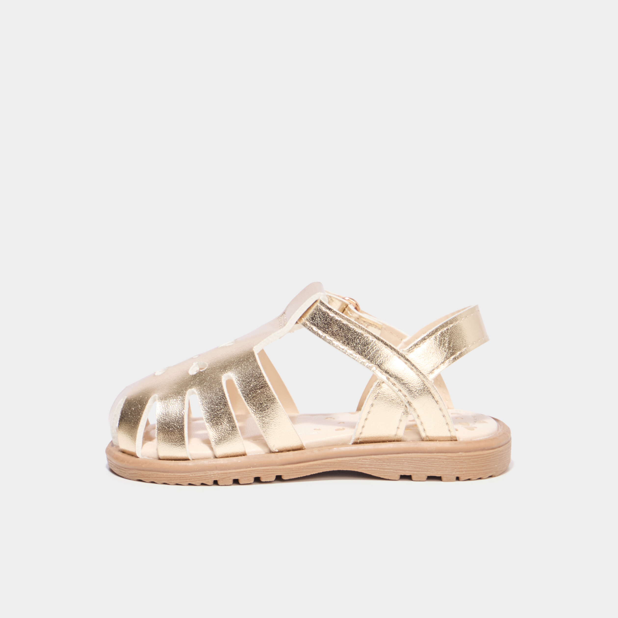 Sandales jaune or b&eacute;b&eacute; fille