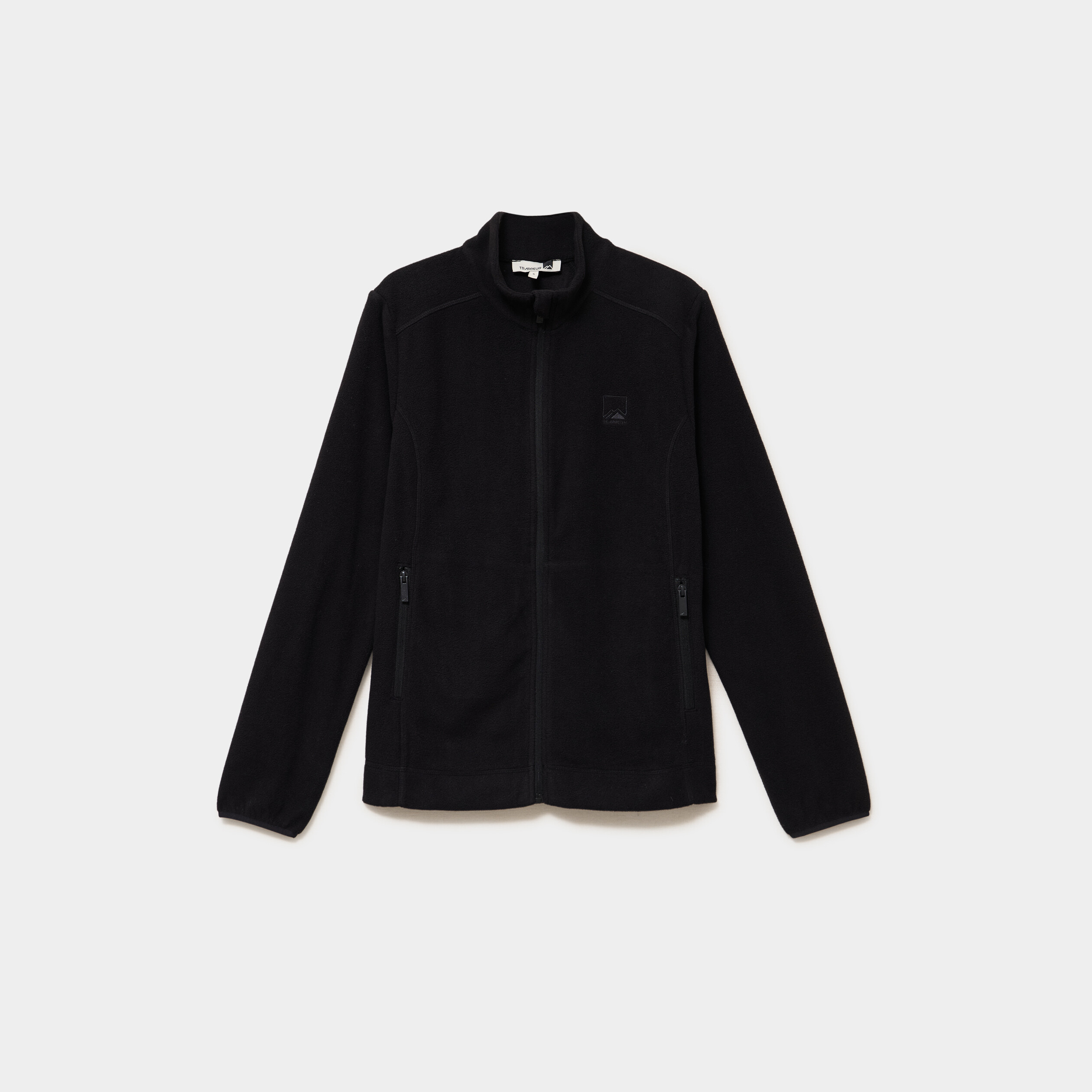 Gilet polaire zipp&eacute; manches longues noir femme