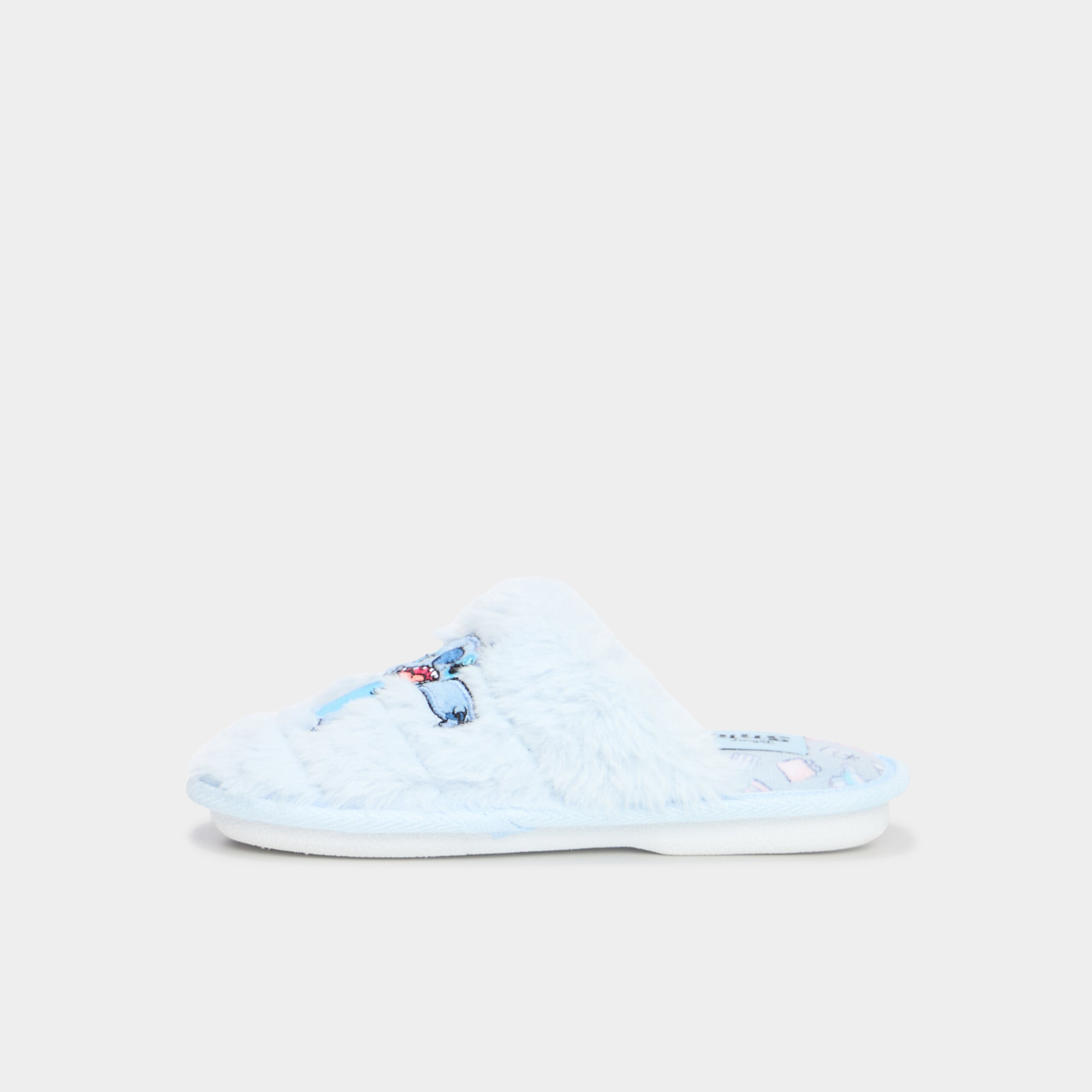 Chaussons mules fausse fourrure Stitch bleu fille