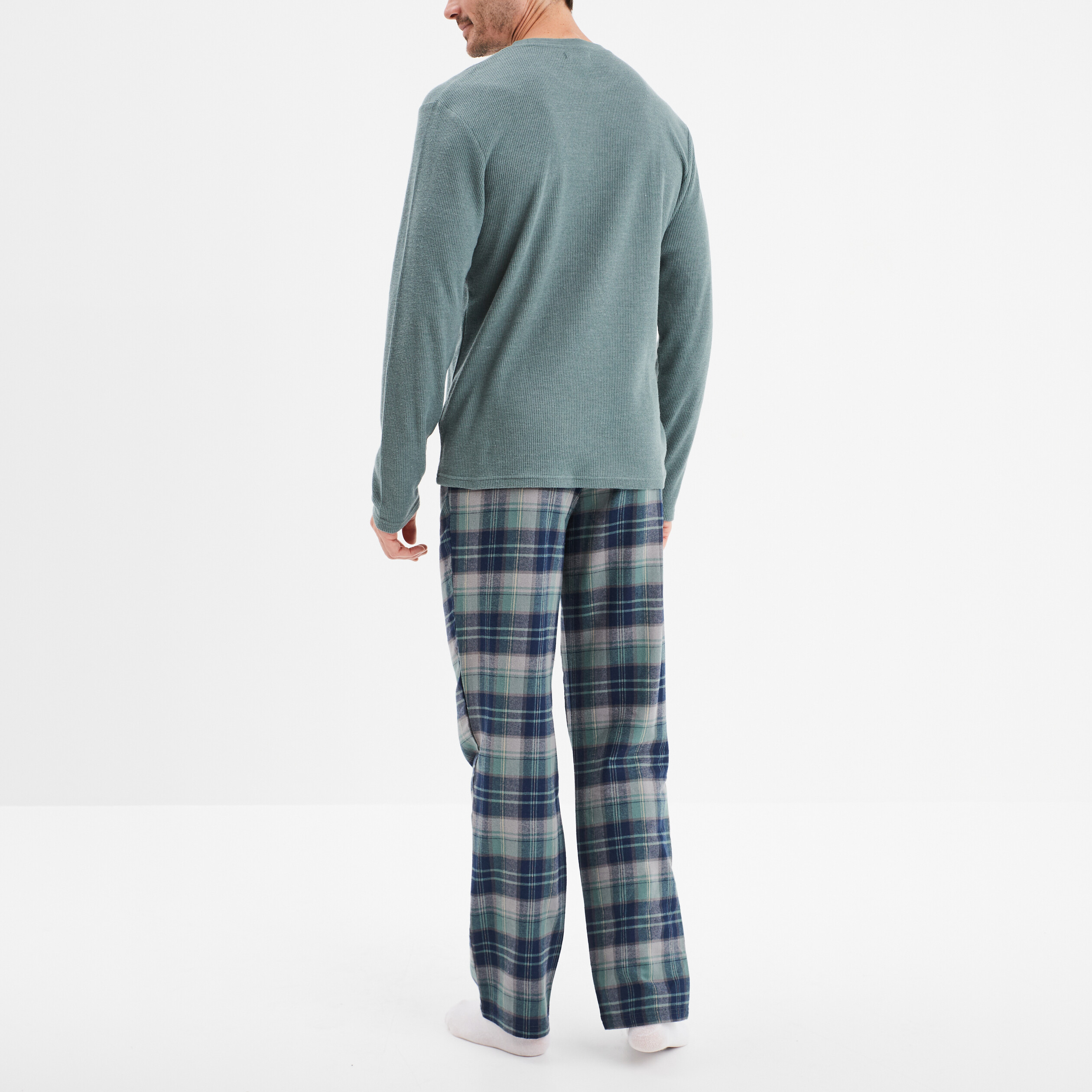 ensemble pyjama manches longues 2 pieces vert homme Ensemble pyjama manches longues 2 pièces vert homme