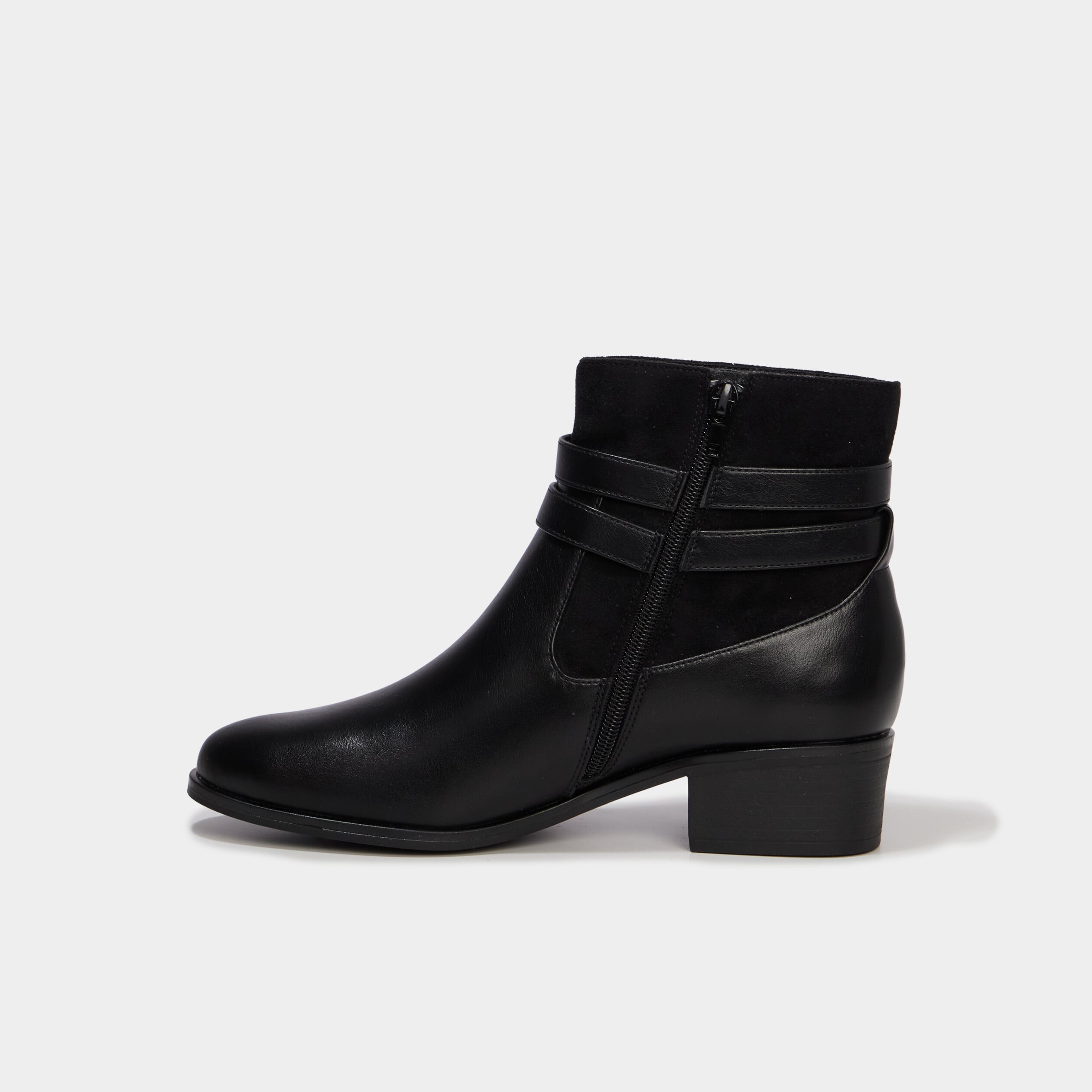 Boots chelsea d&eacute;tails boucles noir femme