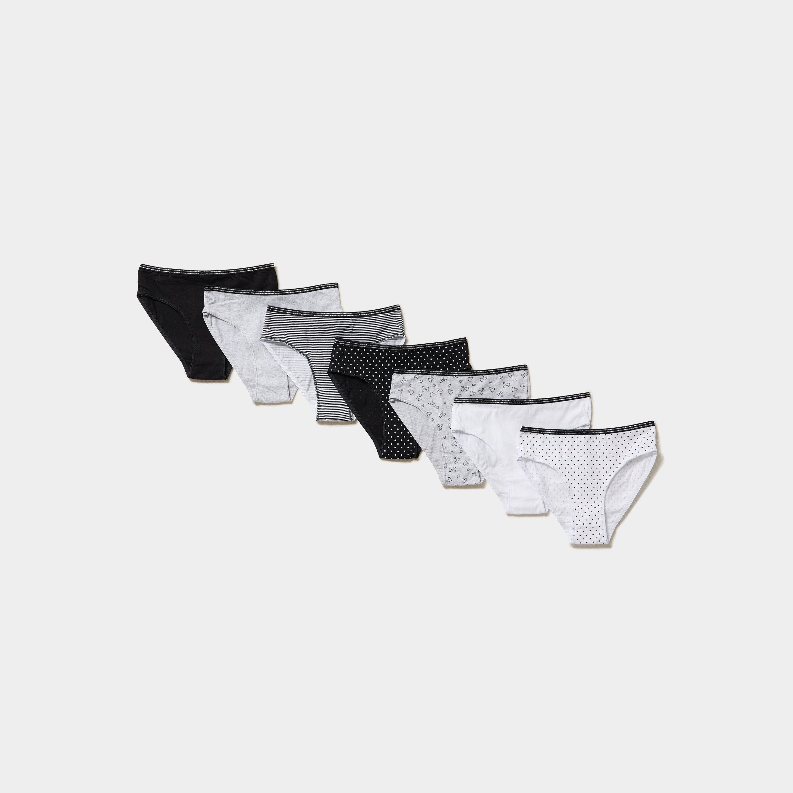 lot 7 culottes coton noir fille Lot 7 culottes coton noir fille