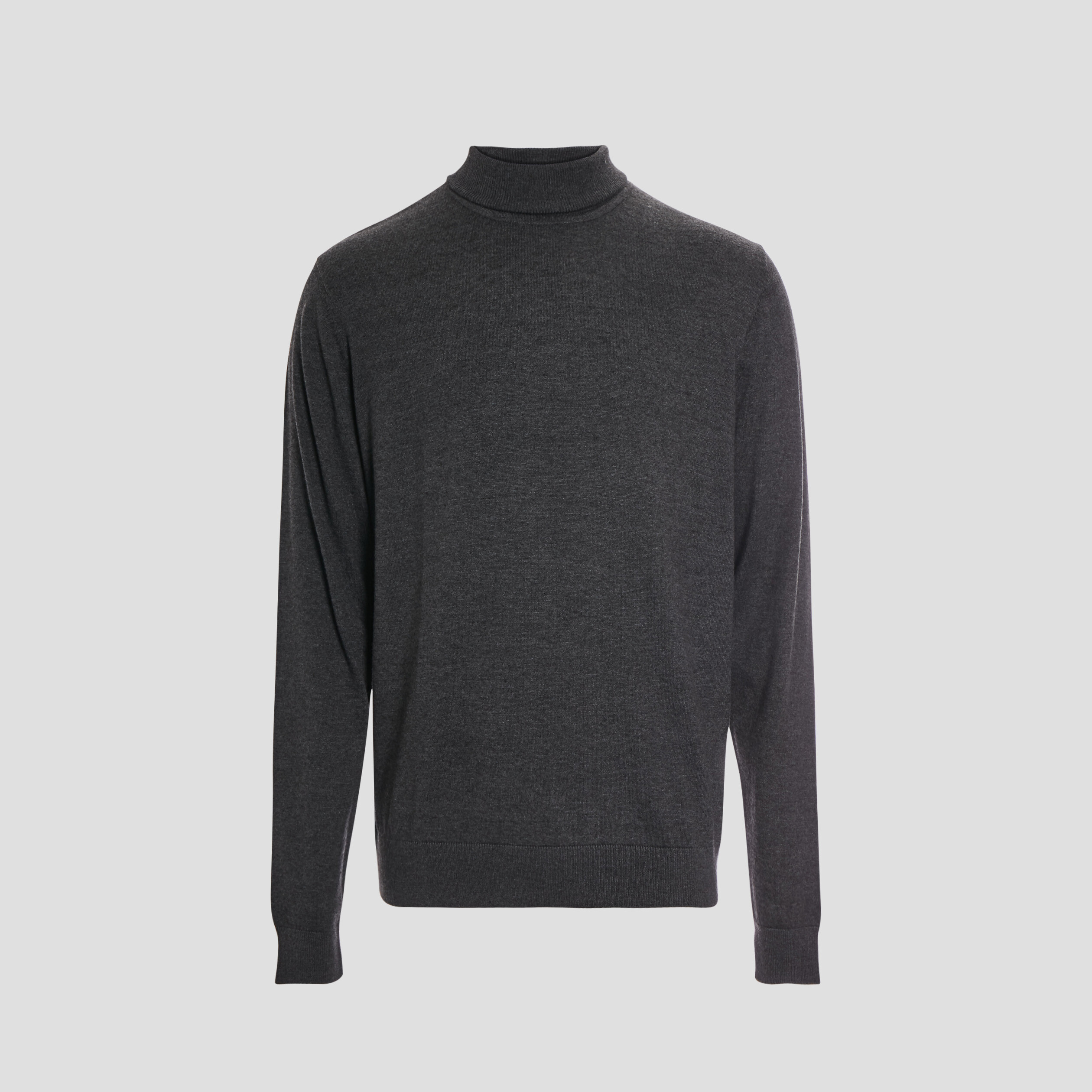 Pull avec col roul gris fonc homme