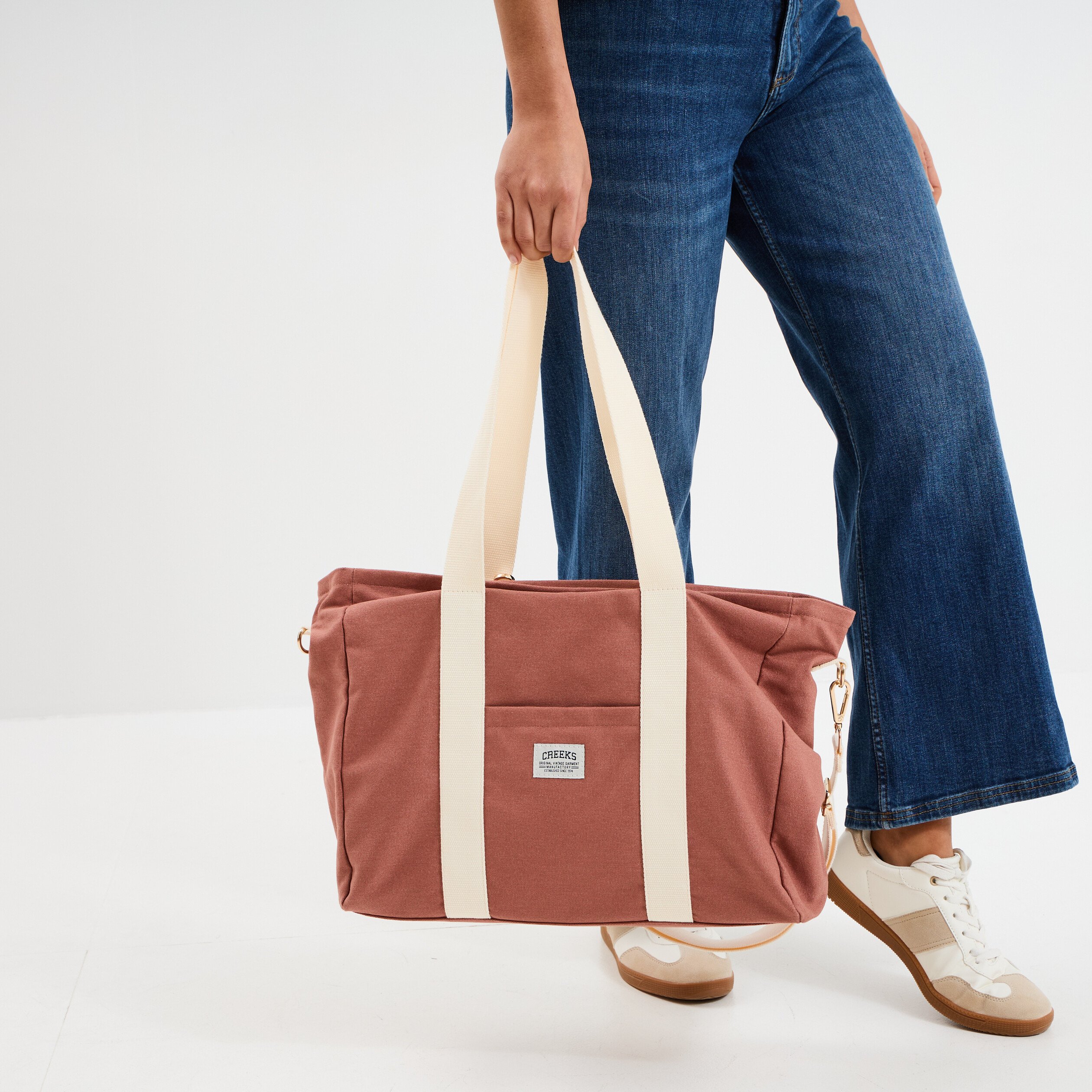 sac cabas avec bandouliere vieux rose femme Sac cabas avec bandoulière vieux rose femme