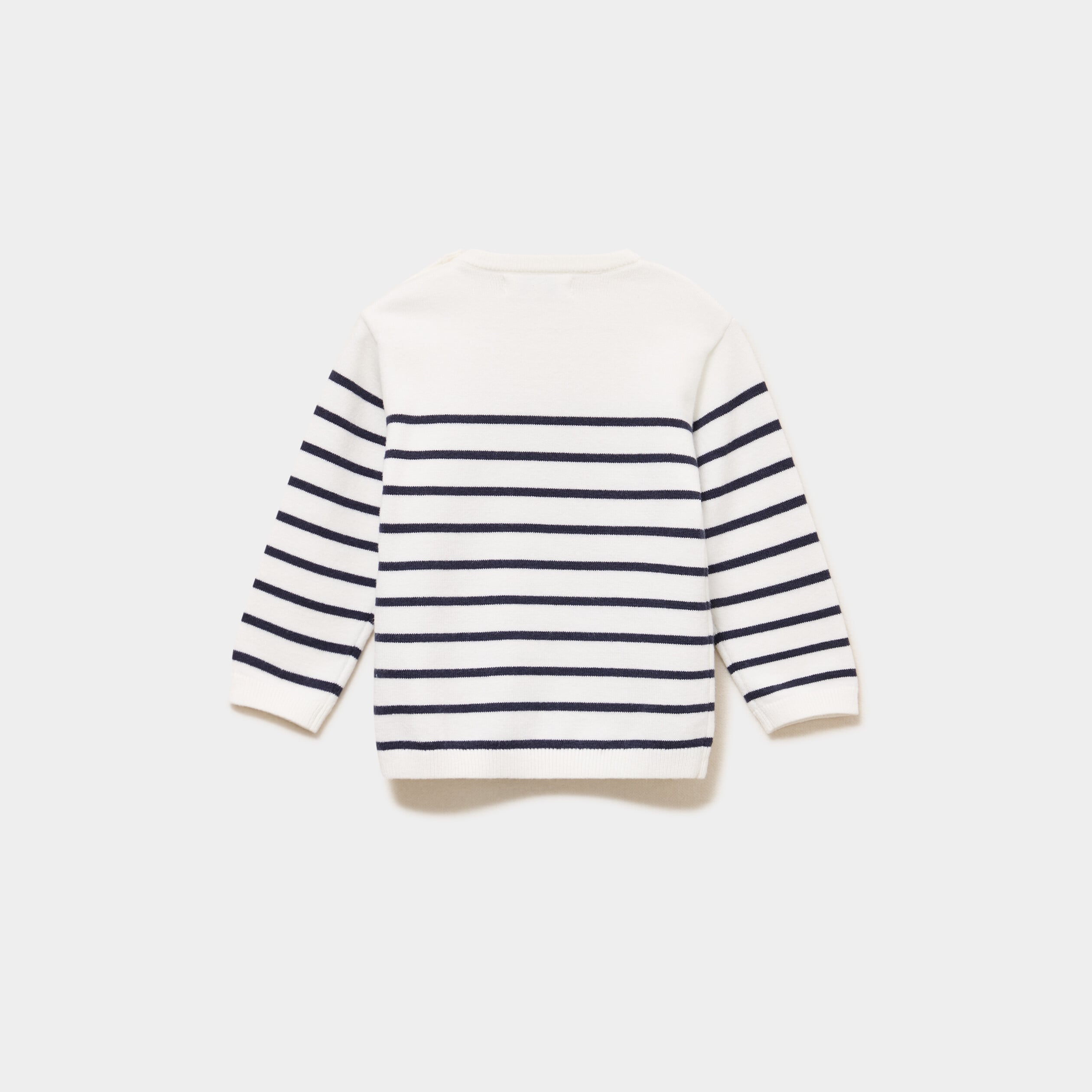 Pull marini&egrave;re col rond manches longues ivoire b&eacute;b&eacute; gar&ccedil;on