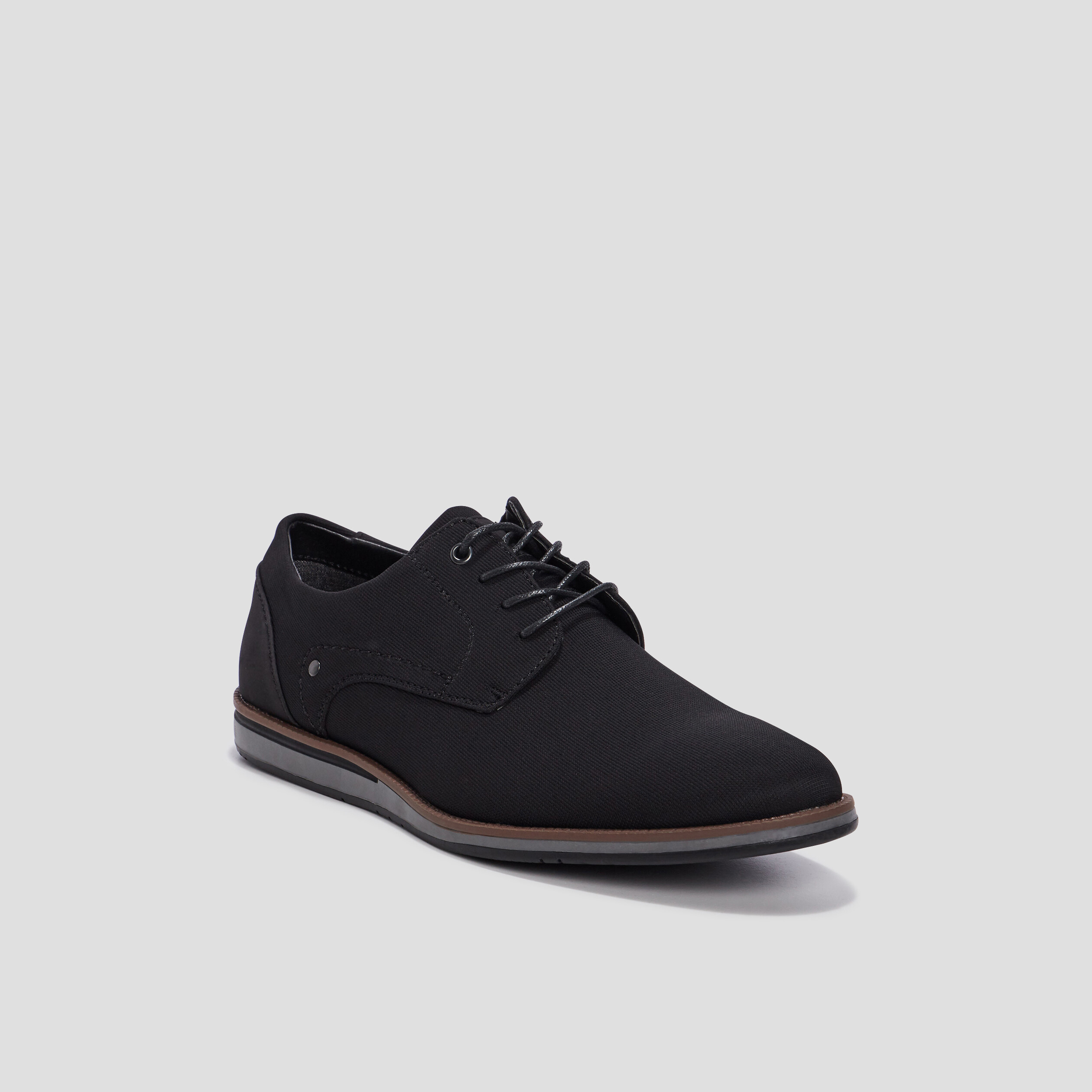Derbies plates à lacets noir homme