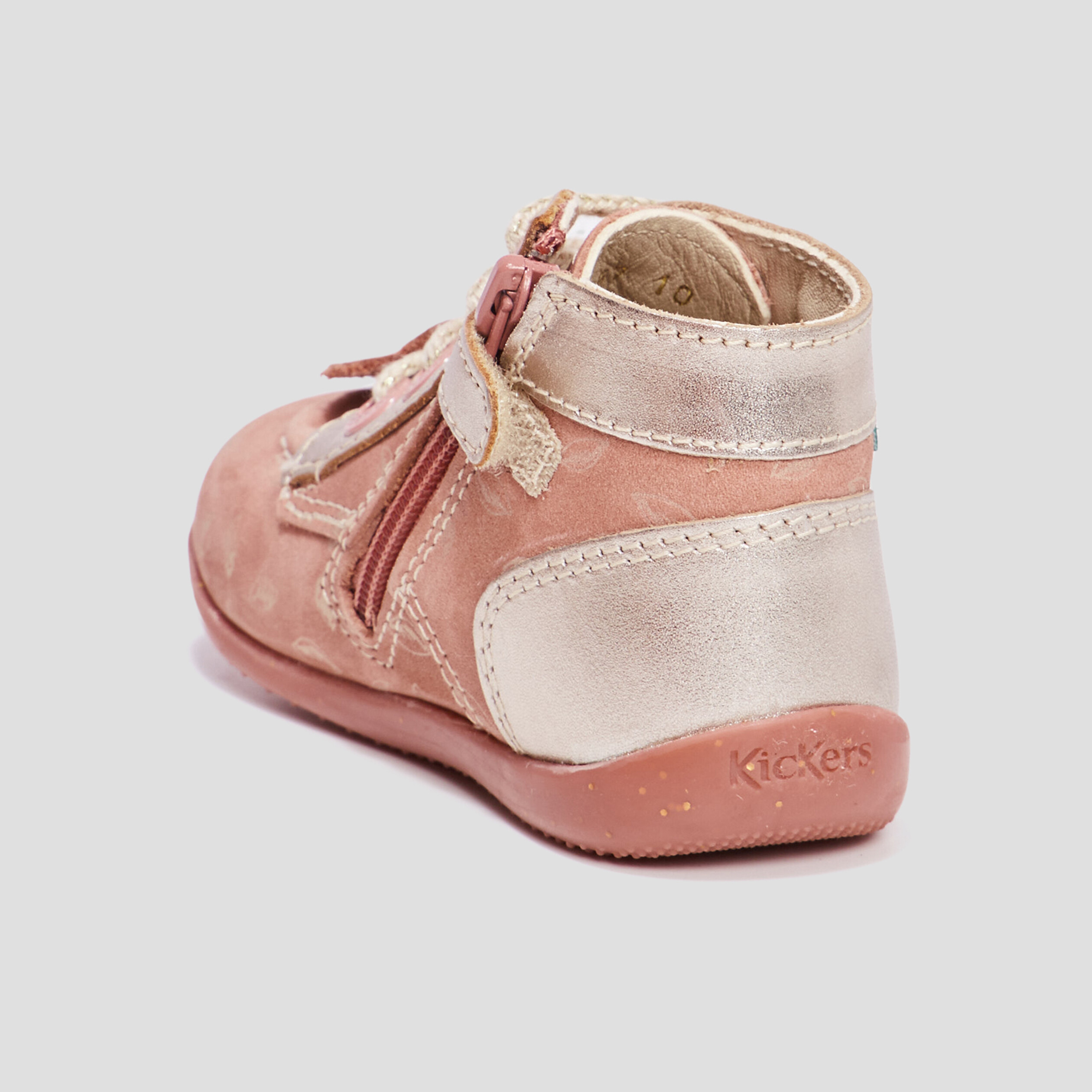 bottillons en cuir bonzip2 rose bebef Bottillons en cuir Bonzip2 rose bébé fille