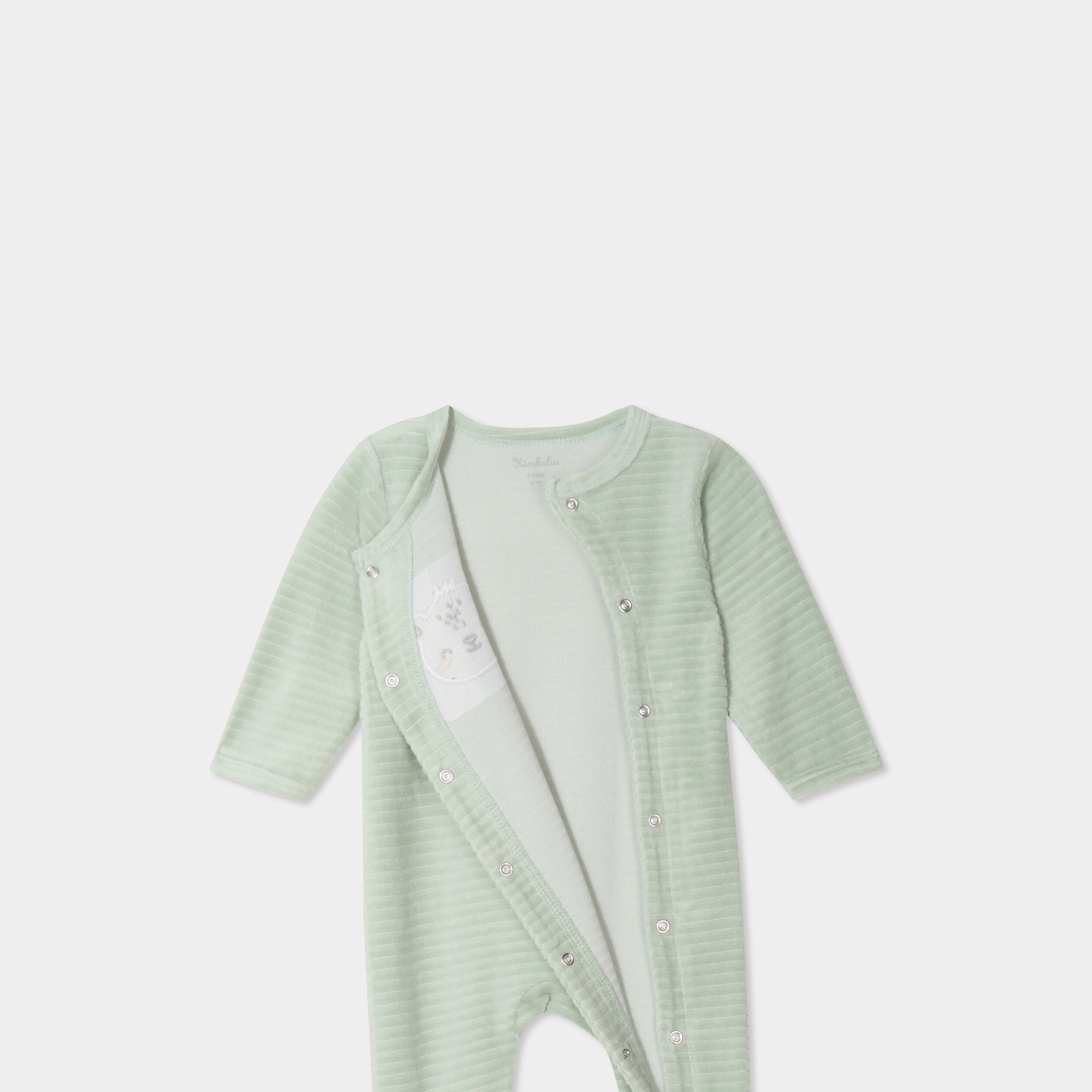 dors bien effet velours manches longues vert pastel bebeg Dors-bien effet velours manches longues vert pastel bébé garçon